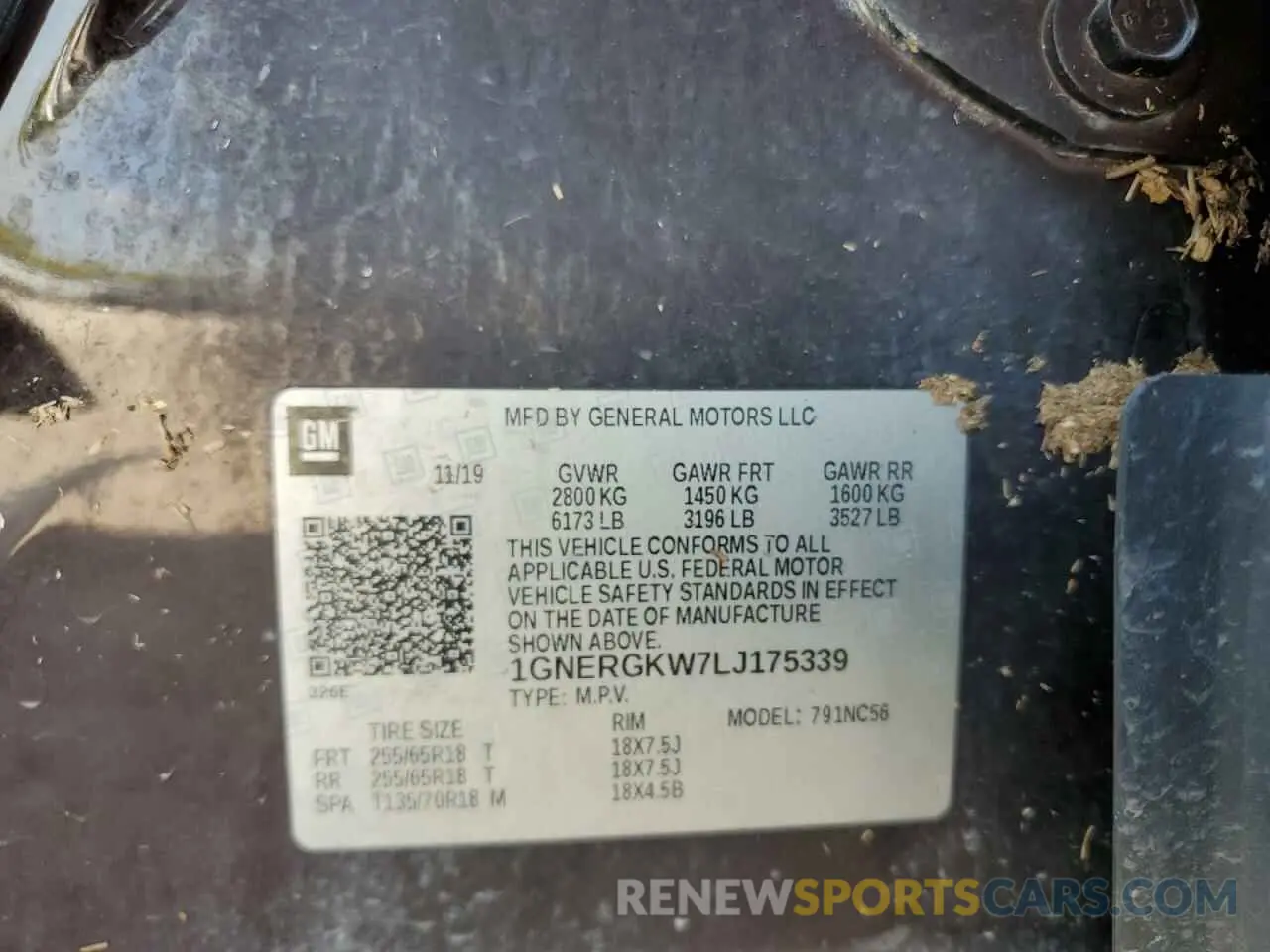 14 Photograph of a damaged car 1GNERGKW7LJ175339 CHEVROLET TRAVERSE 2020