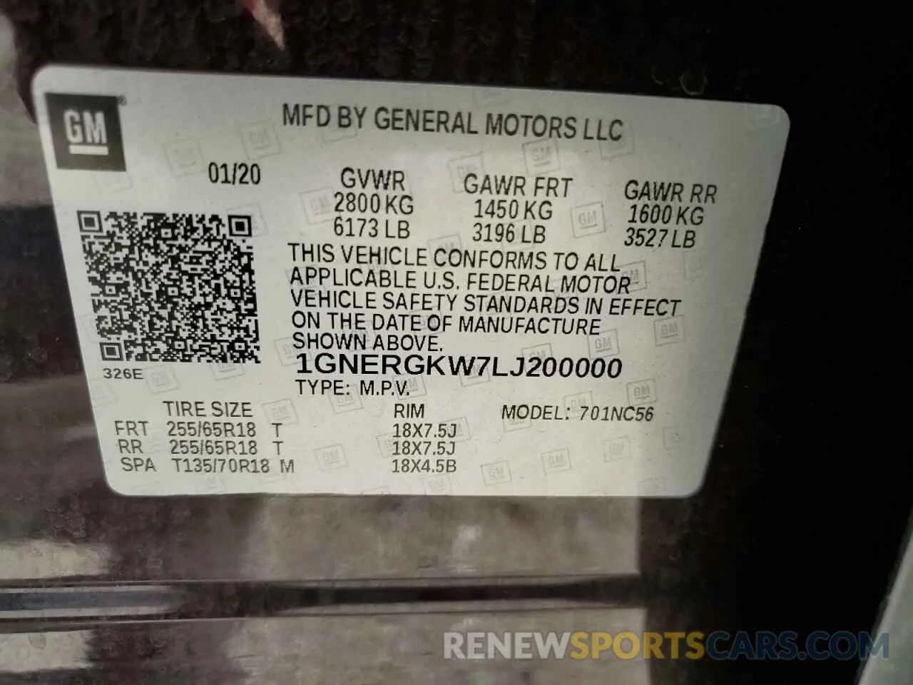 15 Photograph of a damaged car 1GNERGKW7LJ200000 CHEVROLET TRAVERSE 2020