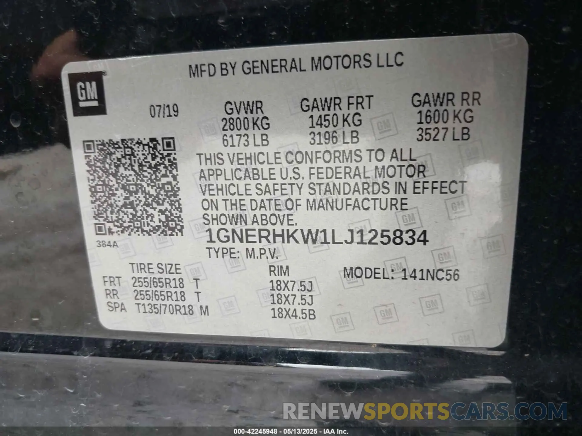 9 Photograph of a damaged car 1GNERHKW1LJ125834 CHEVROLET TRAVERSE 2020