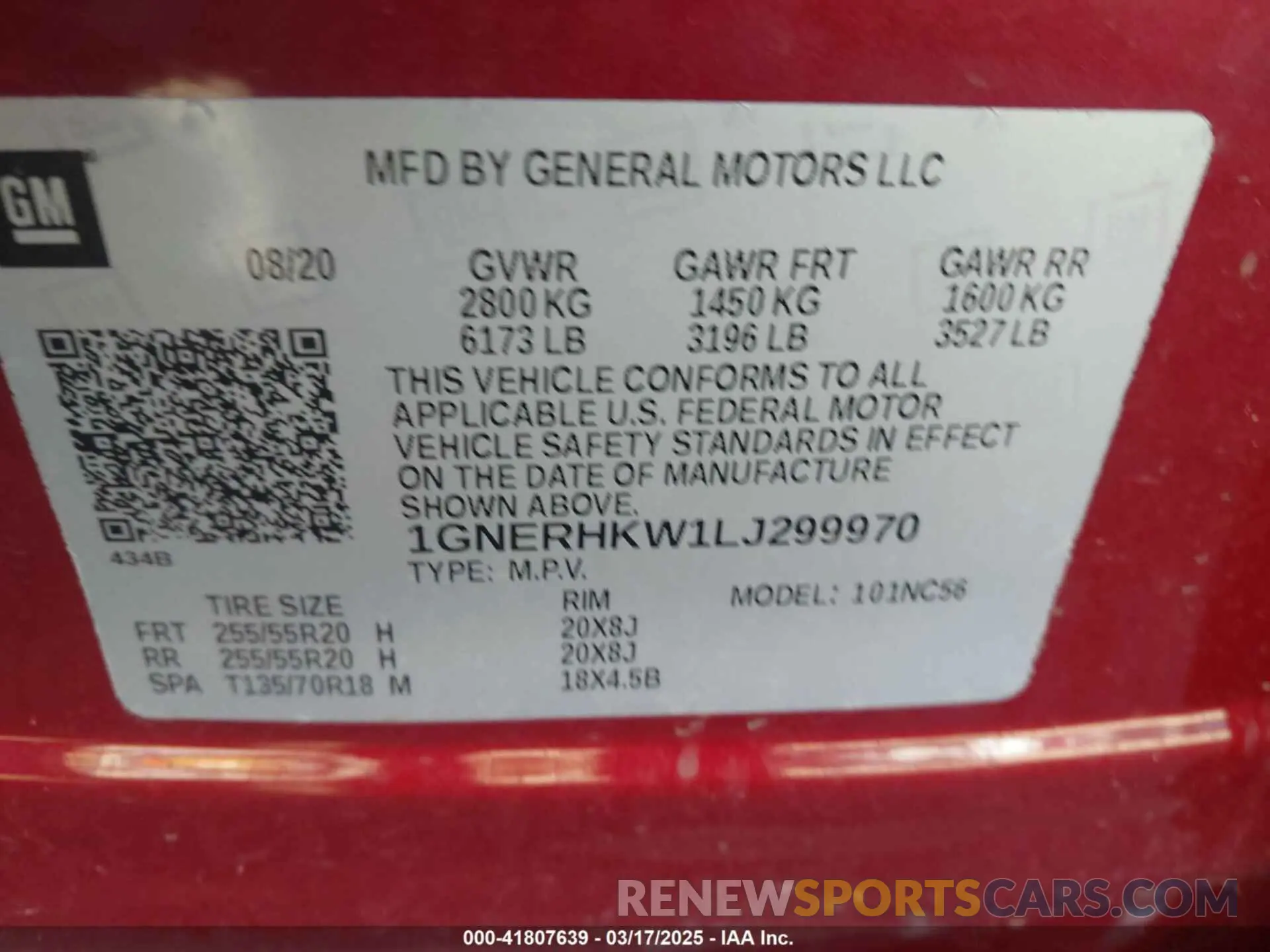 9 Photograph of a damaged car 1GNERHKW1LJ299970 CHEVROLET TRAVERSE 2020