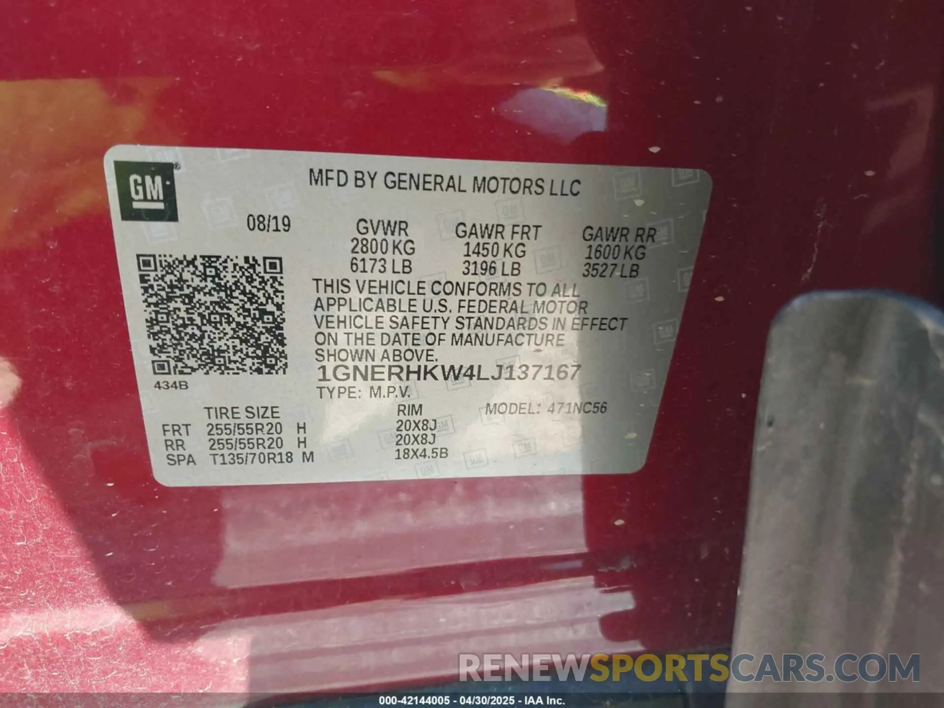 9 Photograph of a damaged car 1GNERHKW4LJ137167 CHEVROLET TRAVERSE 2020