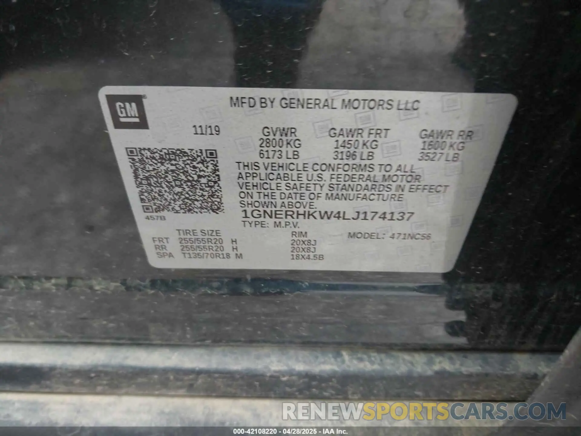 9 Photograph of a damaged car 1GNERHKW4LJ174137 CHEVROLET TRAVERSE 2020