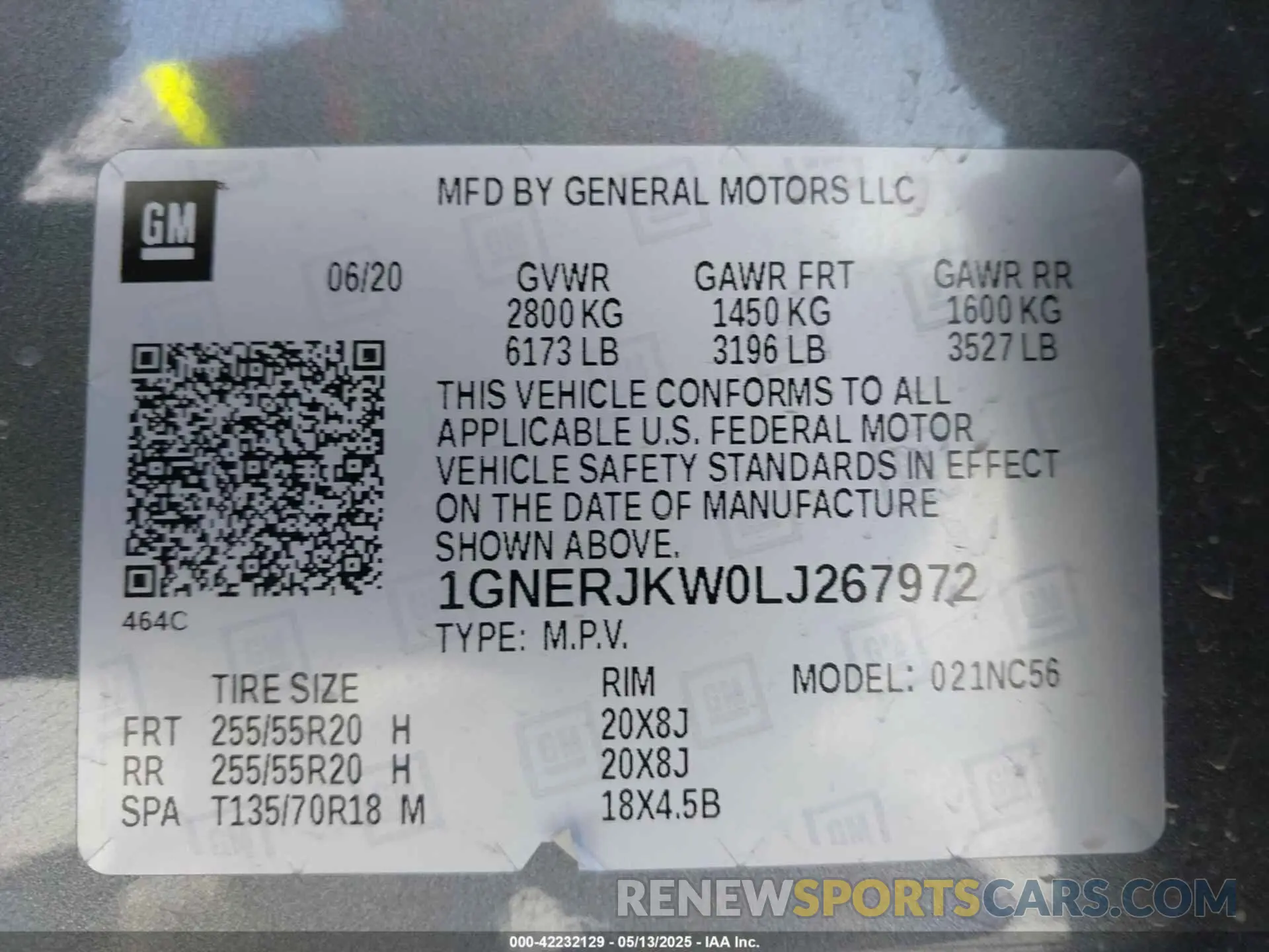 9 Photograph of a damaged car 1GNERJKW0LJ267972 CHEVROLET TRAVERSE 2020