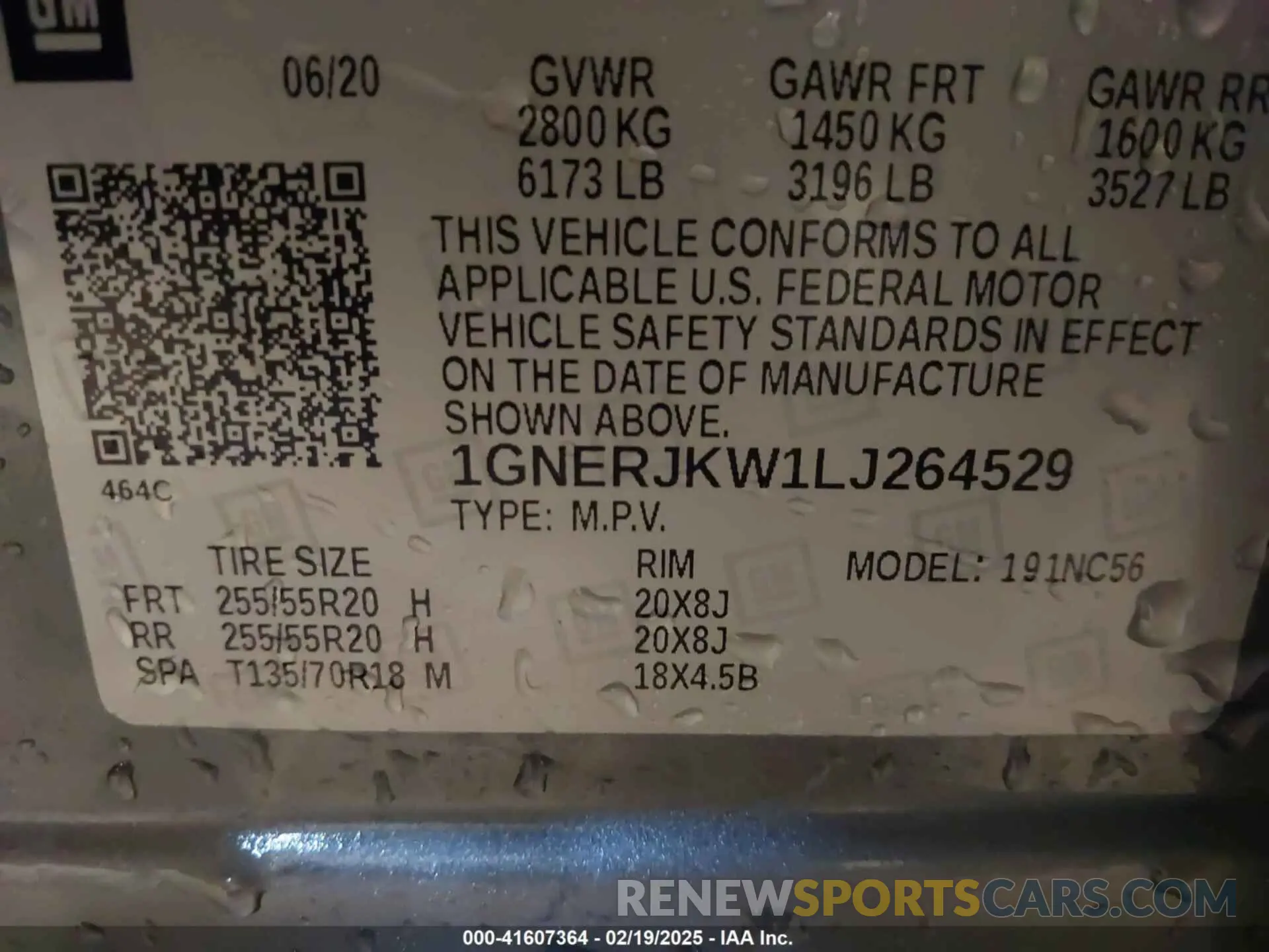 9 Photograph of a damaged car 1GNERJKW1LJ264529 CHEVROLET TRAVERSE 2020