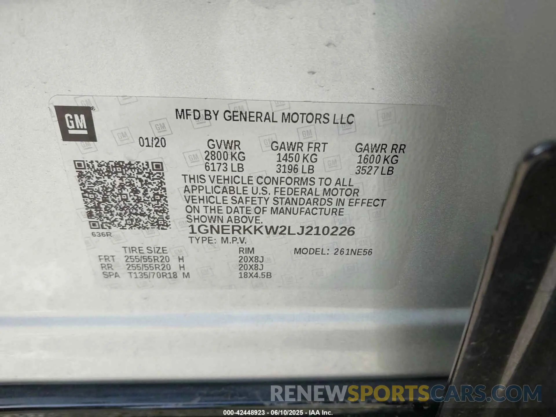 9 Photograph of a damaged car 1GNERKKW2LJ210226 CHEVROLET TRAVERSE 2020