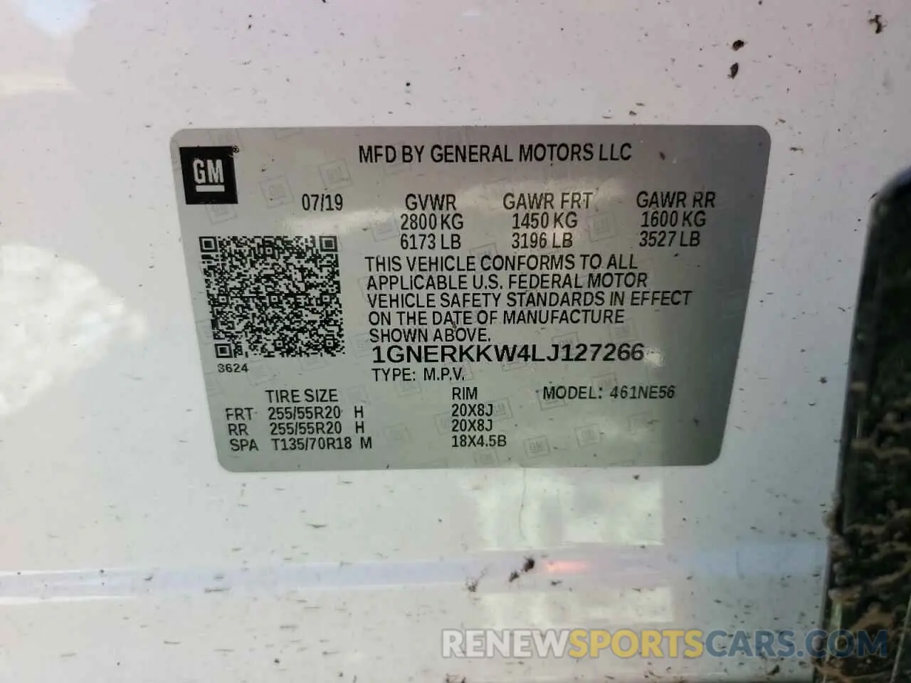 15 Photograph of a damaged car 1GNERKKW4LJ127266 CHEVROLET TRAVERSE 2020