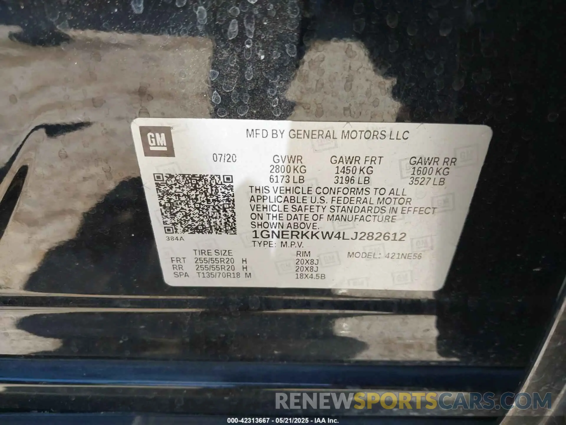 9 Photograph of a damaged car 1GNERKKW4LJ282612 CHEVROLET TRAVERSE 2020