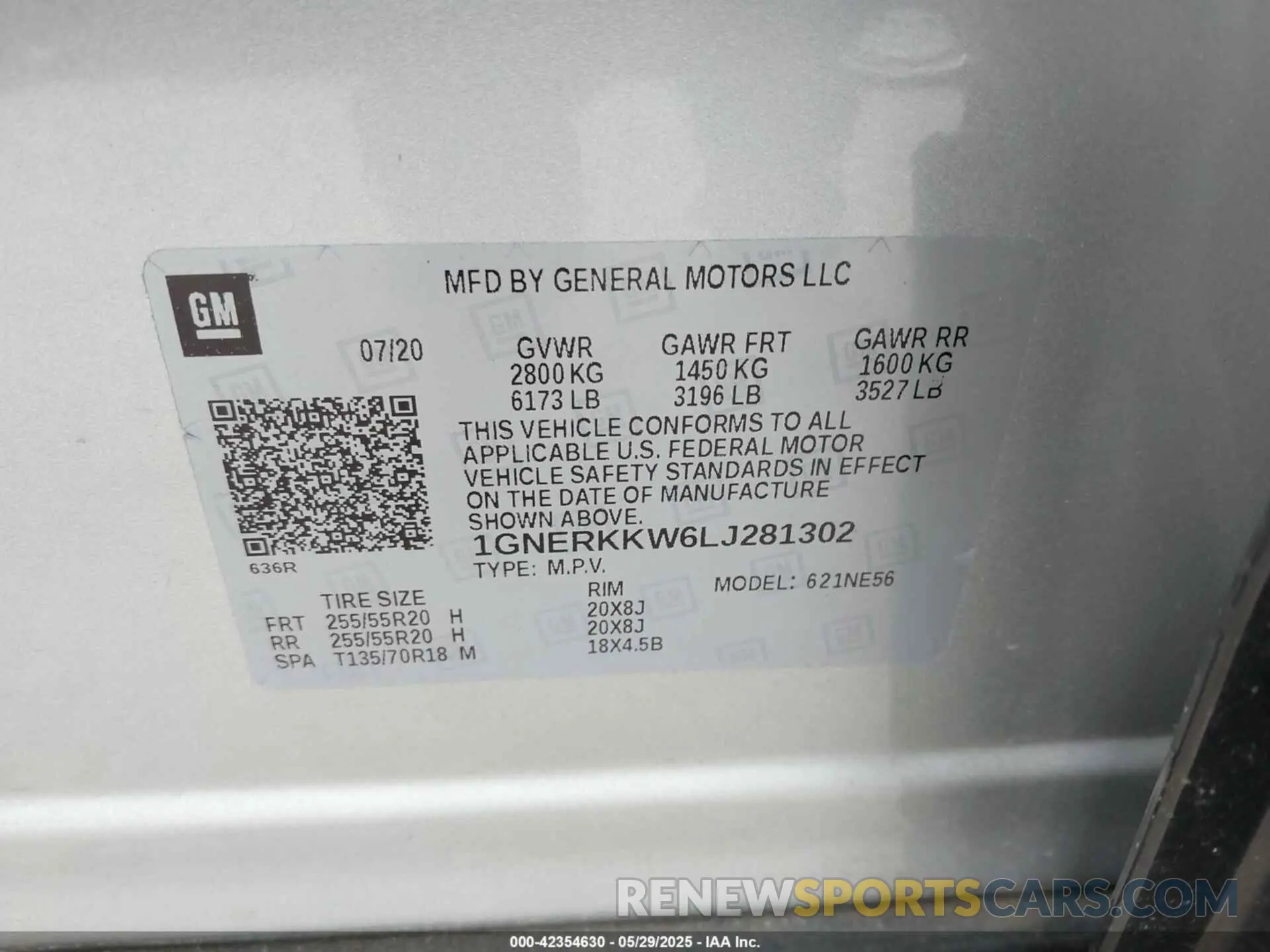 9 Photograph of a damaged car 1GNERKKW6LJ281302 CHEVROLET TRAVERSE 2020