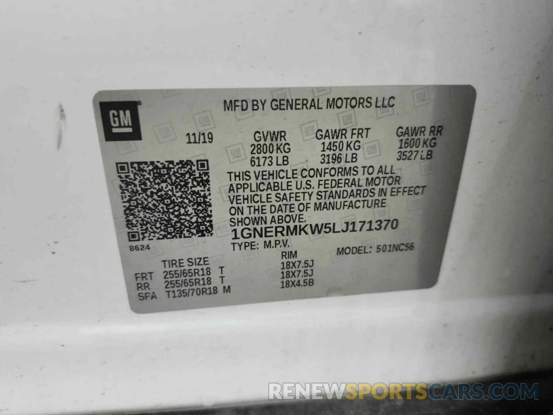 25 Photograph of a damaged car 1GNERMKW5LJ171370 CHEVROLET TRAVERSE 2020
