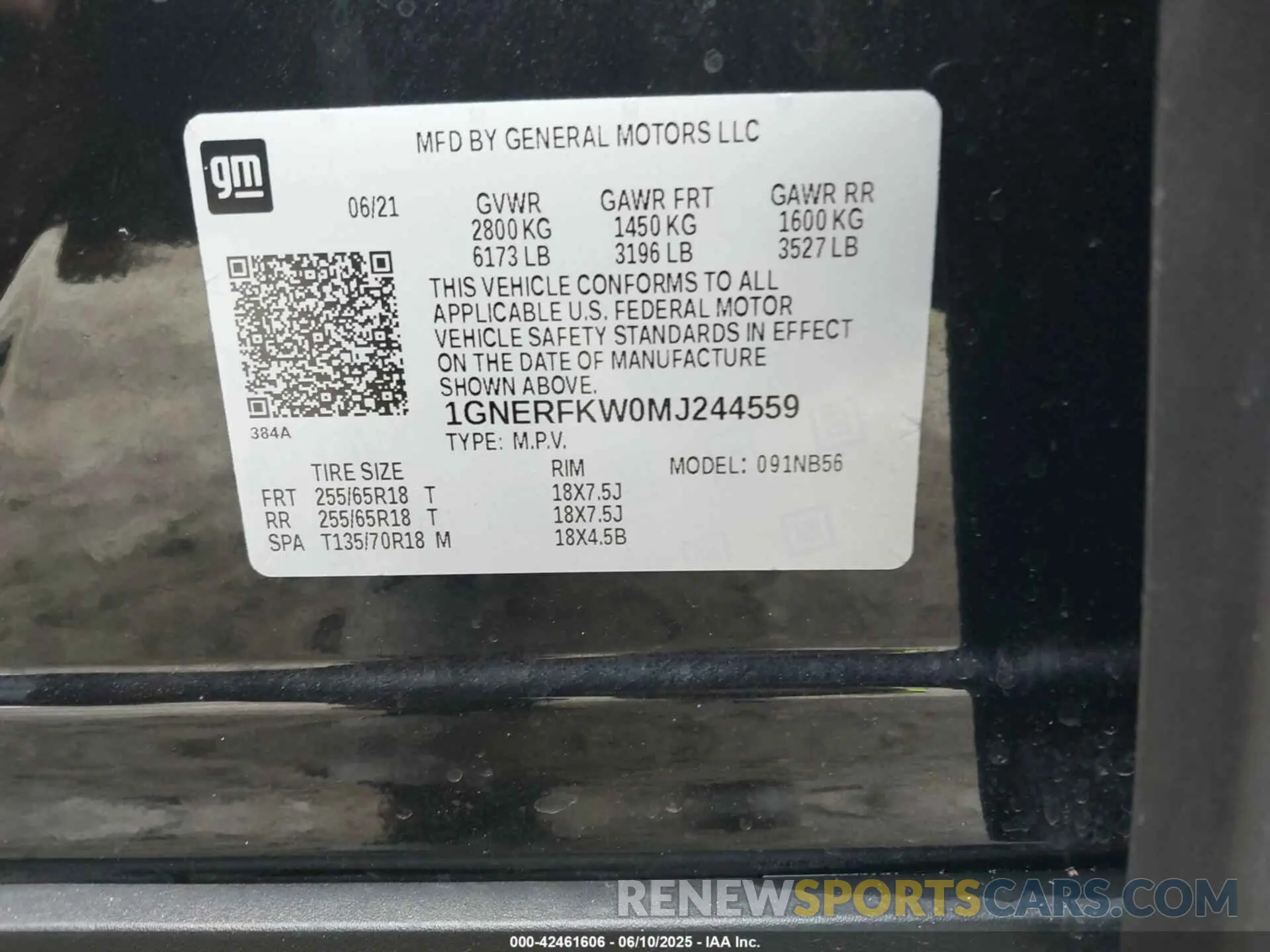 9 Photograph of a damaged car 1GNERFKW0MJ244559 CHEVROLET TRAVERSE 2021