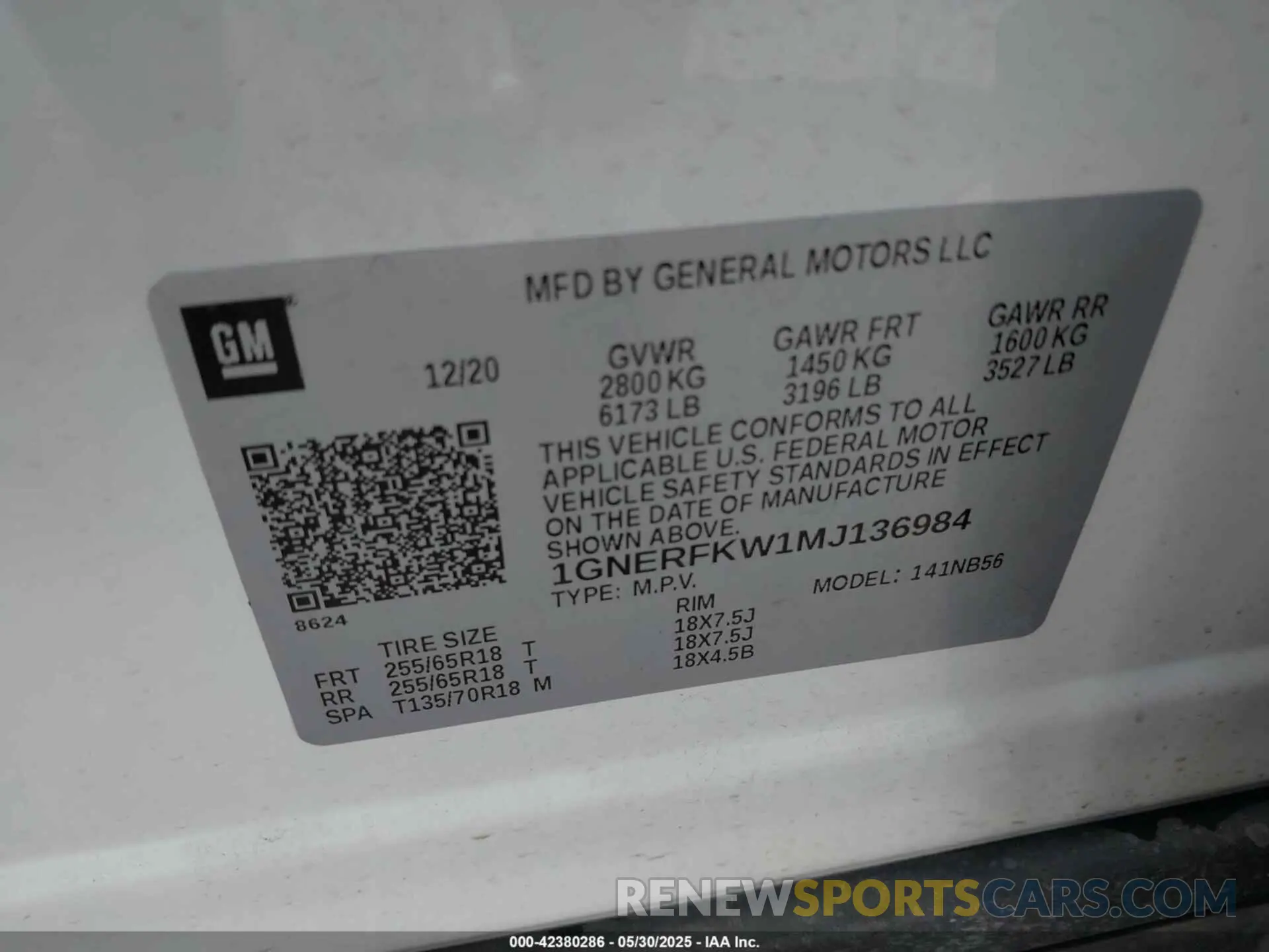 9 Photograph of a damaged car 1GNERFKW1MJ136984 CHEVROLET TRAVERSE 2021