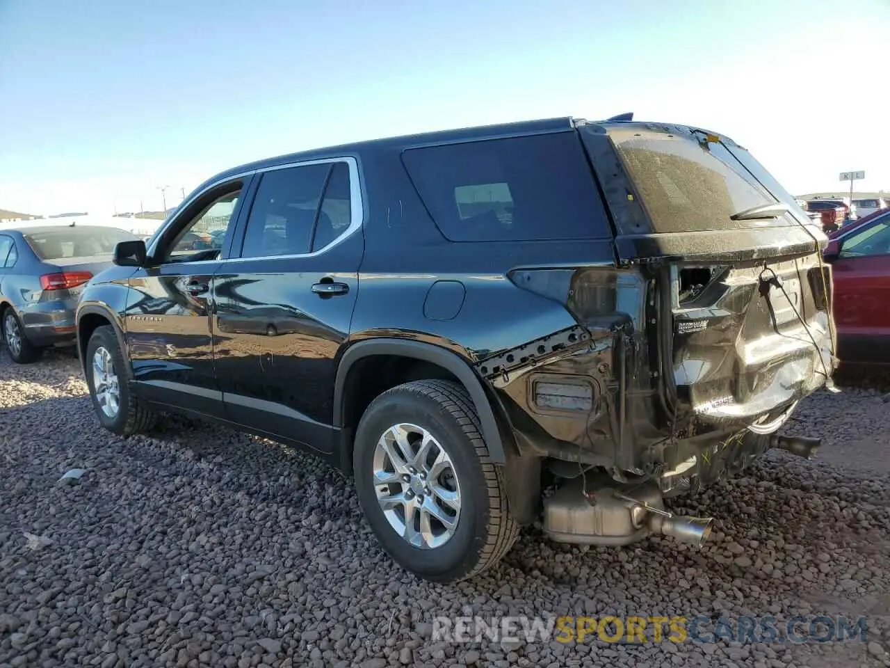 2 Photograph of a damaged car 1GNERFKW1MJ242660 CHEVROLET TRAVERSE 2021