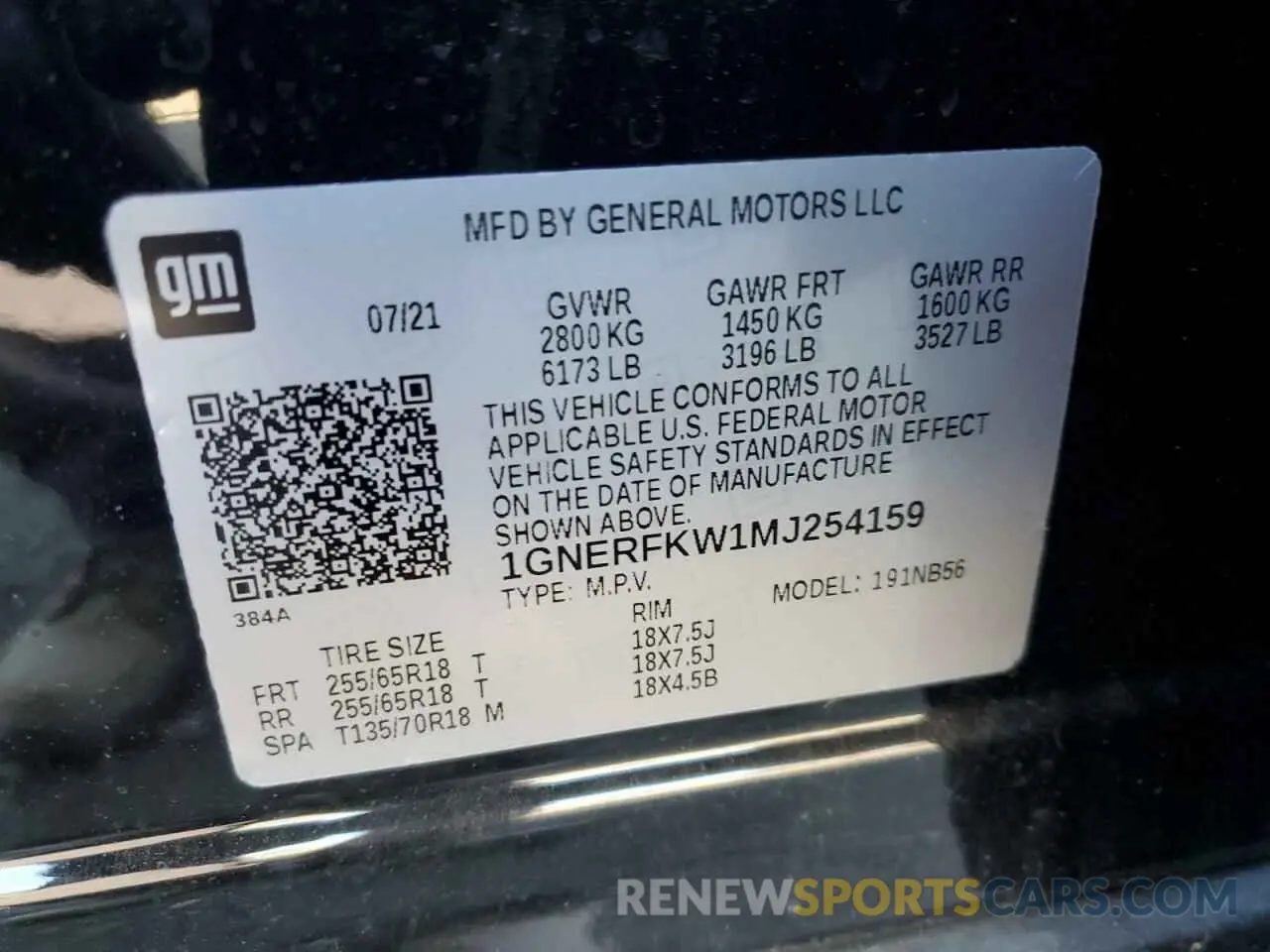 14 Photograph of a damaged car 1GNERFKW1MJ254159 CHEVROLET TRAVERSE 2021