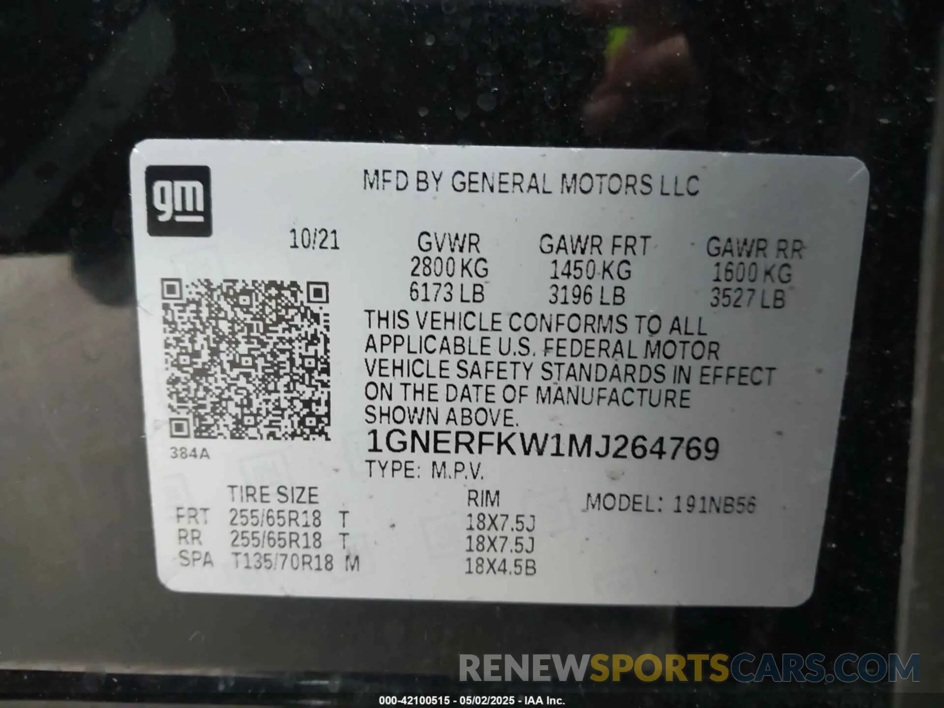 9 Photograph of a damaged car 1GNERFKW1MJ264769 CHEVROLET TRAVERSE 2021