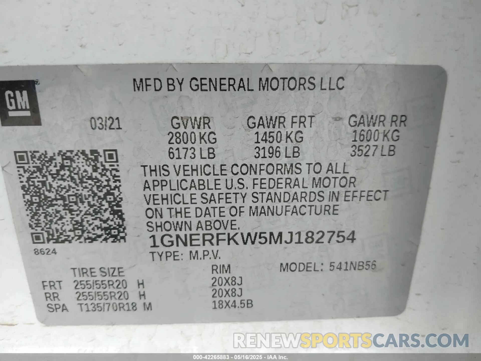 9 Photograph of a damaged car 1GNERFKW5MJ182754 CHEVROLET TRAVERSE 2021