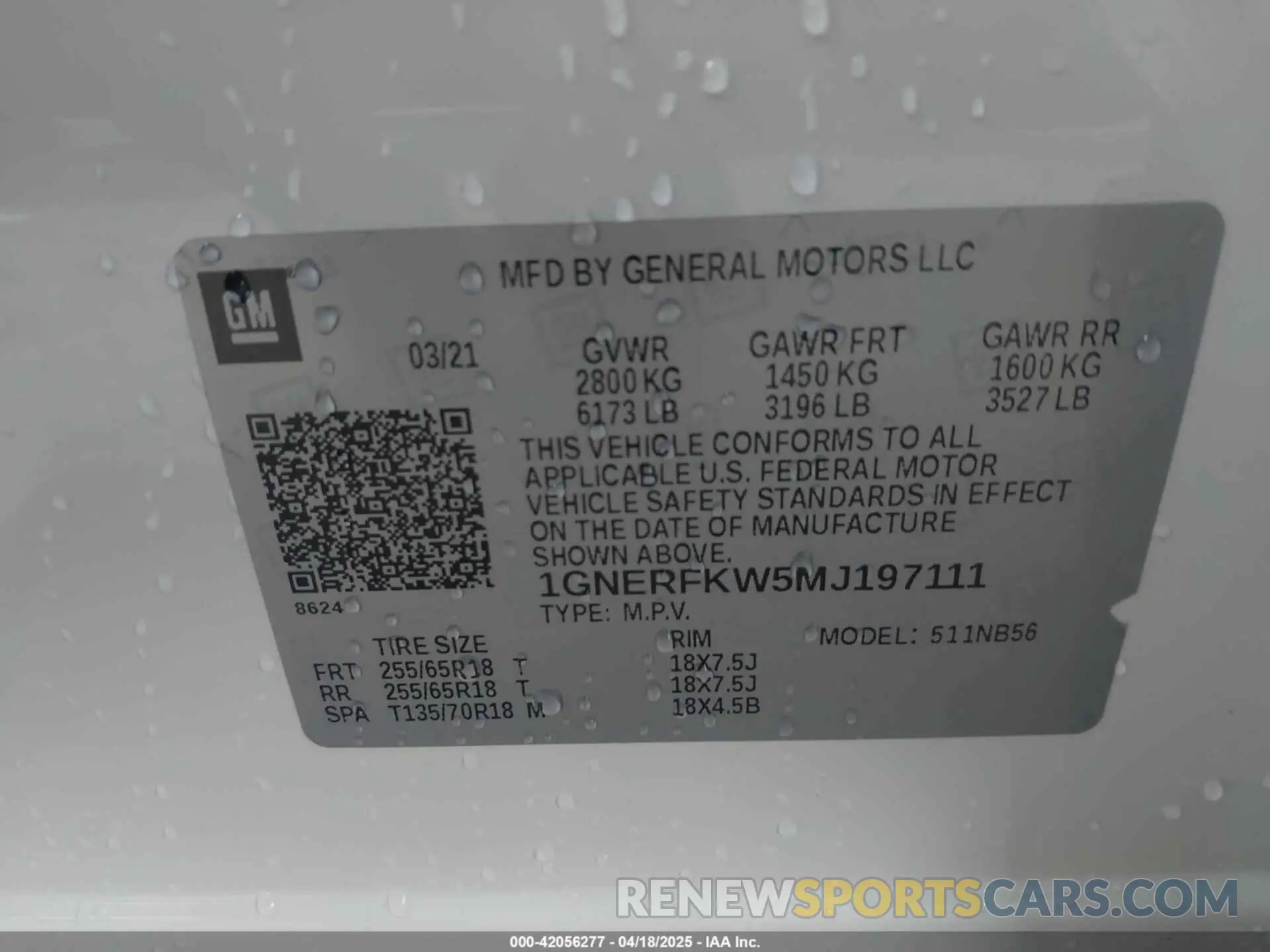 9 Photograph of a damaged car 1GNERFKW5MJ197111 CHEVROLET TRAVERSE 2021