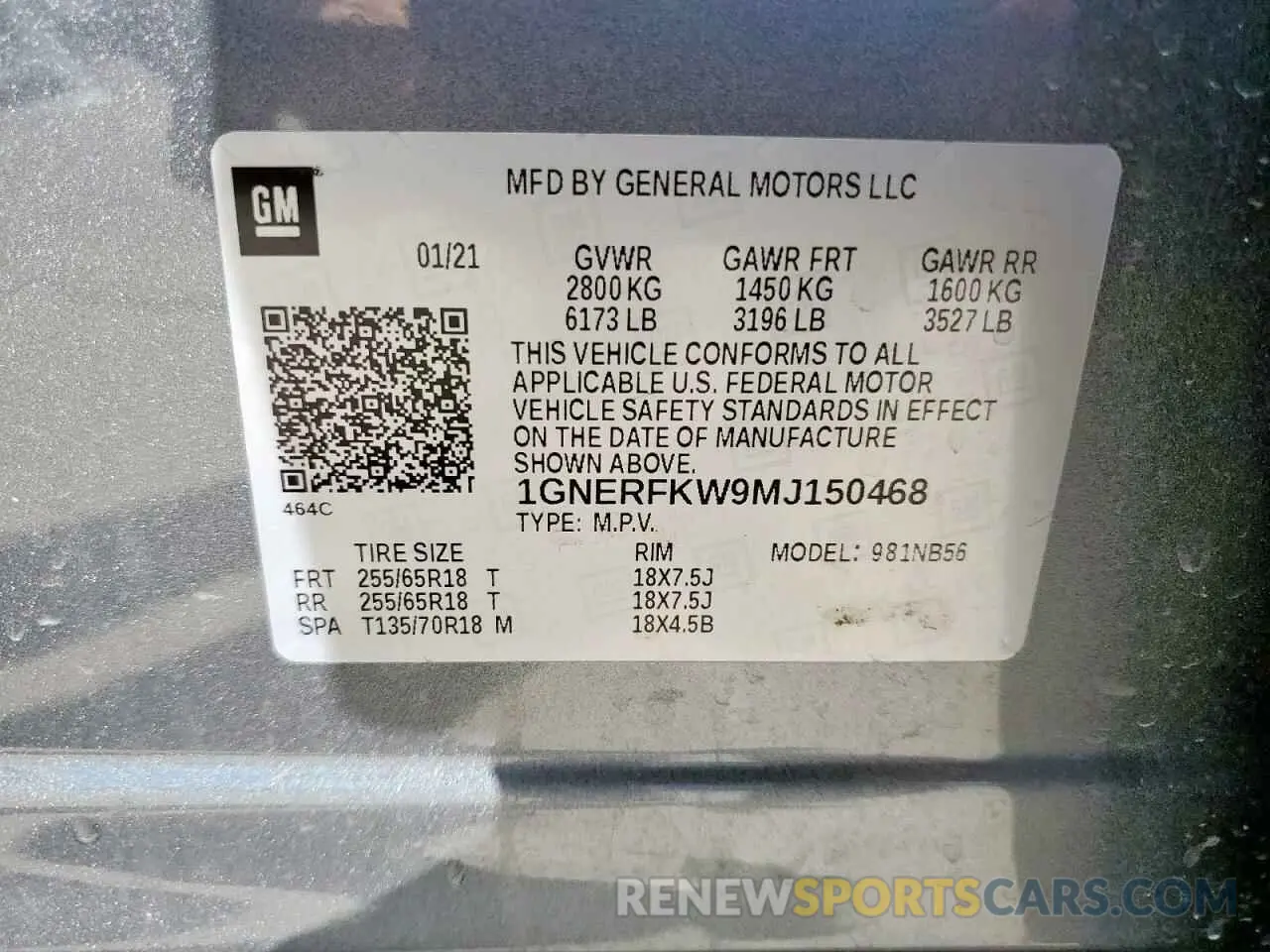 13 Photograph of a damaged car 1GNERFKW9MJ150468 CHEVROLET TRAVERSE 2021