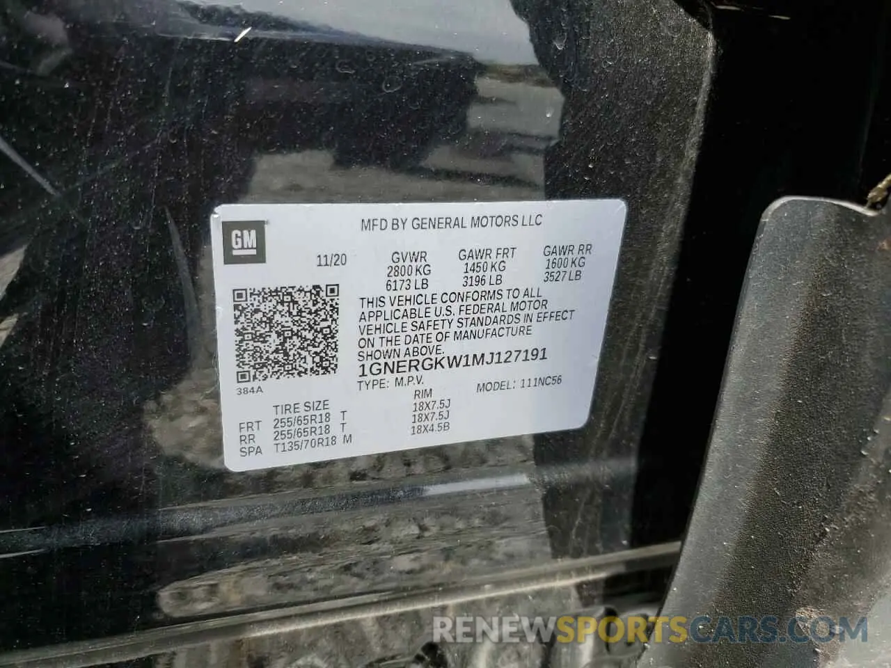 16 Photograph of a damaged car 1GNERGKW1MJ127191 CHEVROLET TRAVERSE 2021