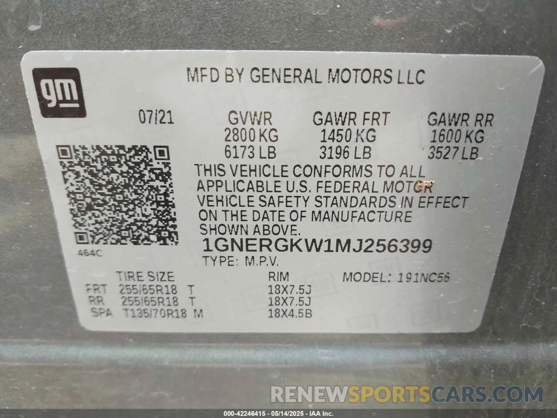 9 Photograph of a damaged car 1GNERGKW1MJ256399 CHEVROLET TRAVERSE 2021