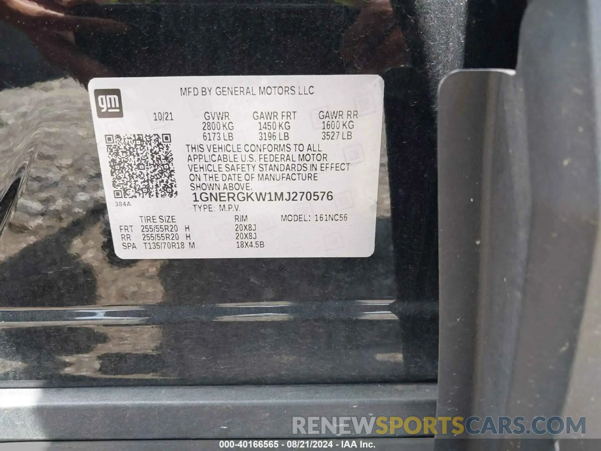 9 Photograph of a damaged car 1GNERGKW1MJ270576 CHEVROLET TRAVERSE 2021