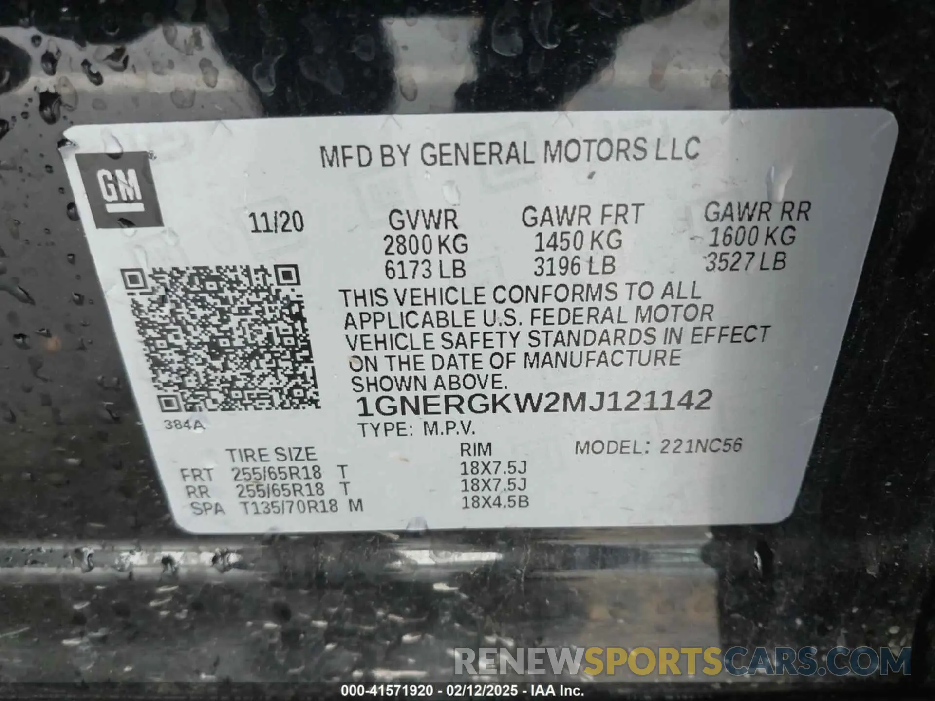 9 Photograph of a damaged car 1GNERGKW2MJ121142 CHEVROLET TRAVERSE 2021