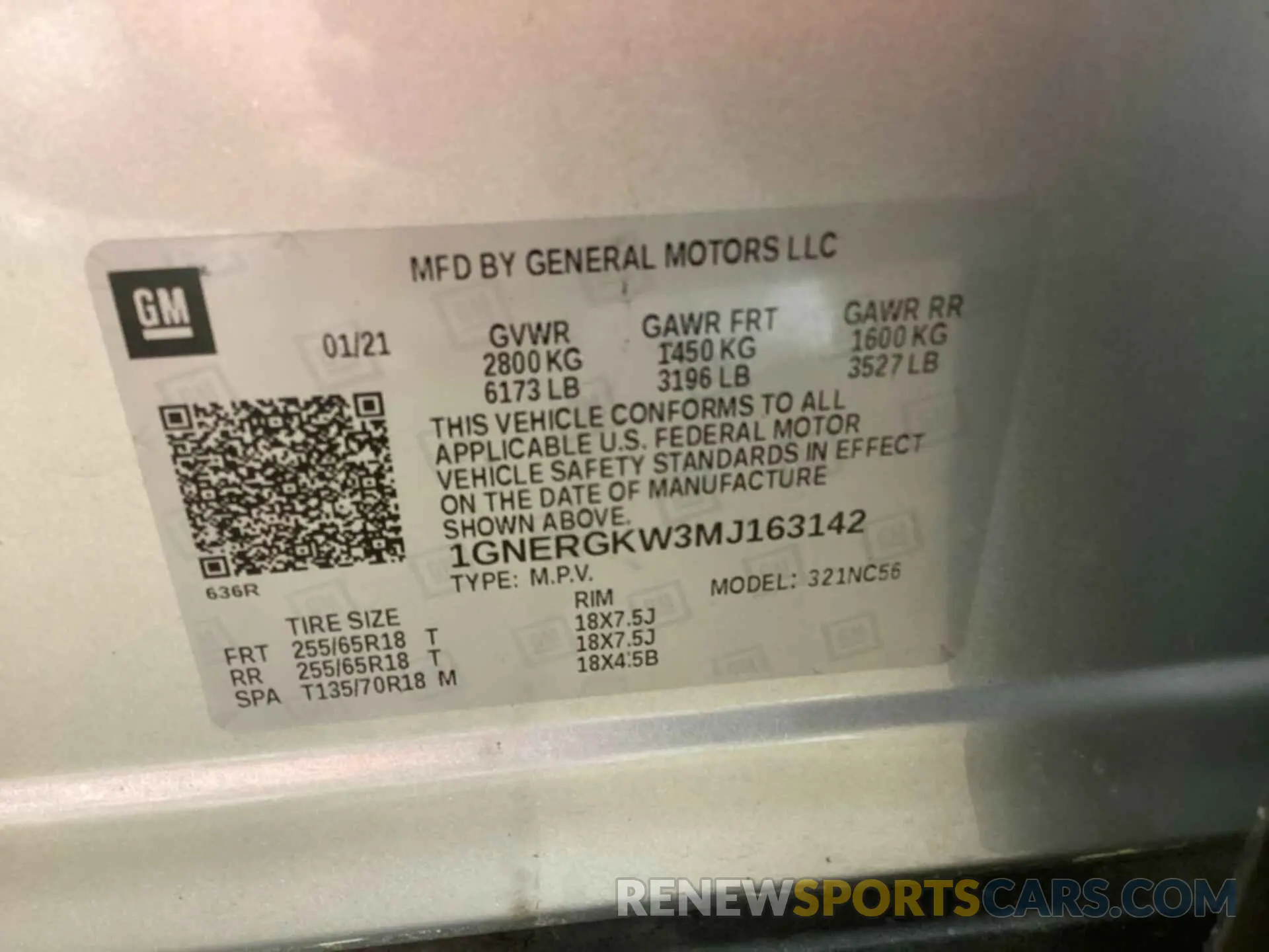 37 Photograph of a damaged car 1GNERGKW3MJ163142 CHEVROLET TRAVERSE 2021