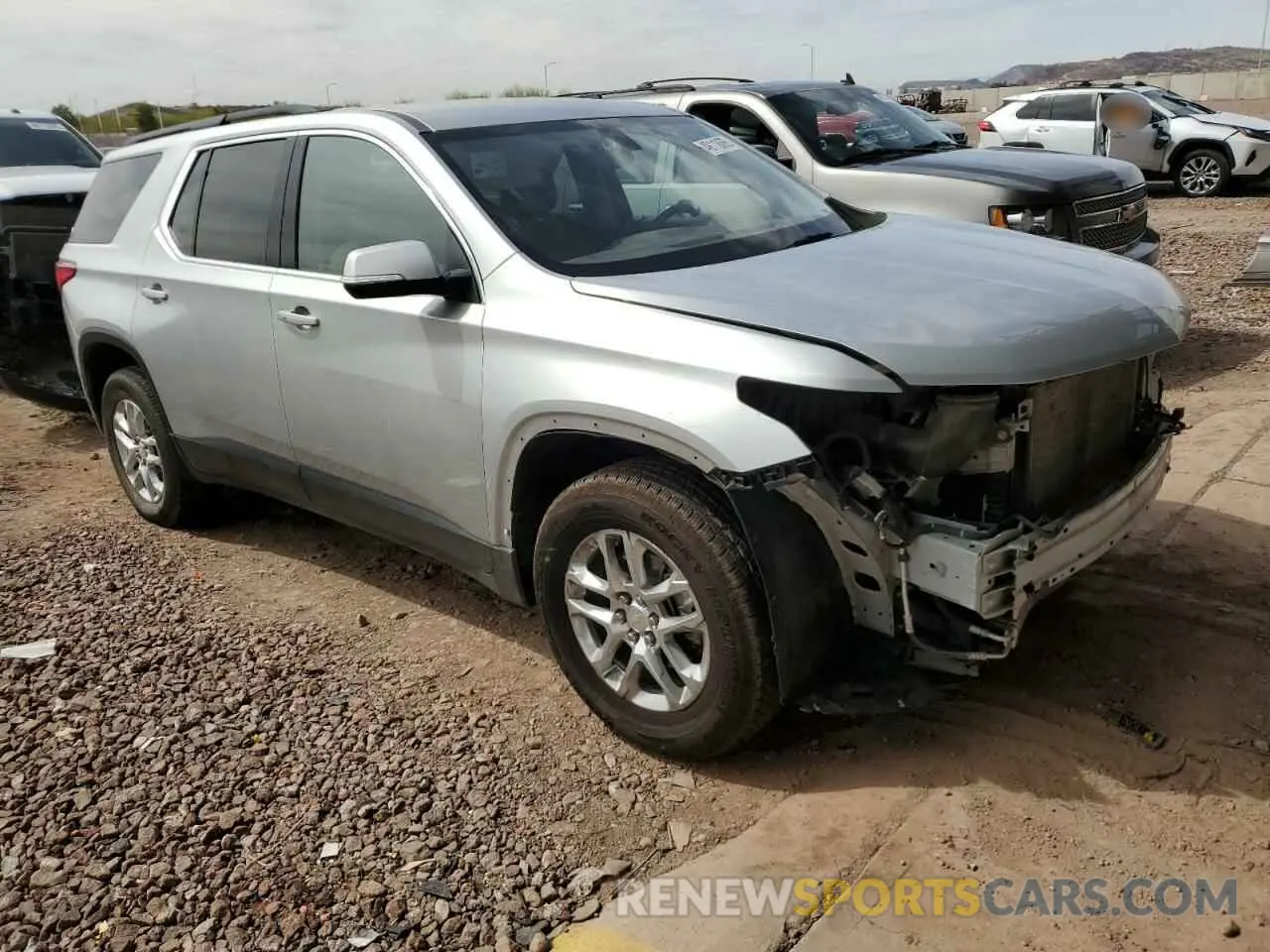 4 Photograph of a damaged car 1GNERGKW4MJ153669 CHEVROLET TRAVERSE 2021