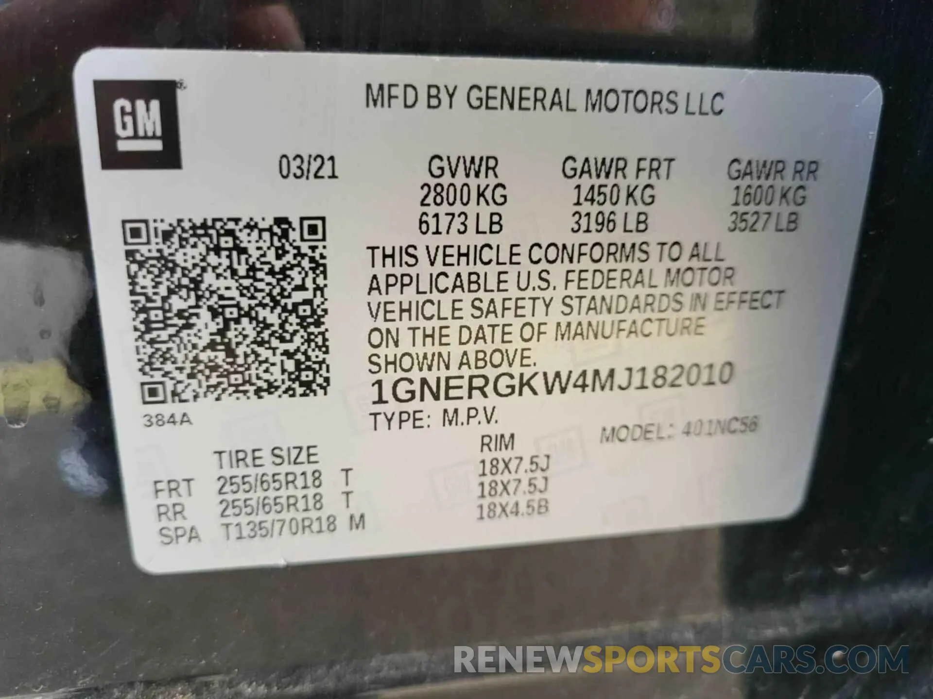 12 Photograph of a damaged car 1GNERGKW4MJ182010 CHEVROLET TRAVERSE 2021