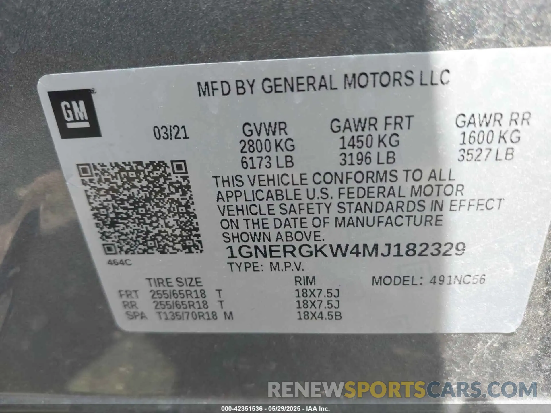 9 Photograph of a damaged car 1GNERGKW4MJ182329 CHEVROLET TRAVERSE 2021