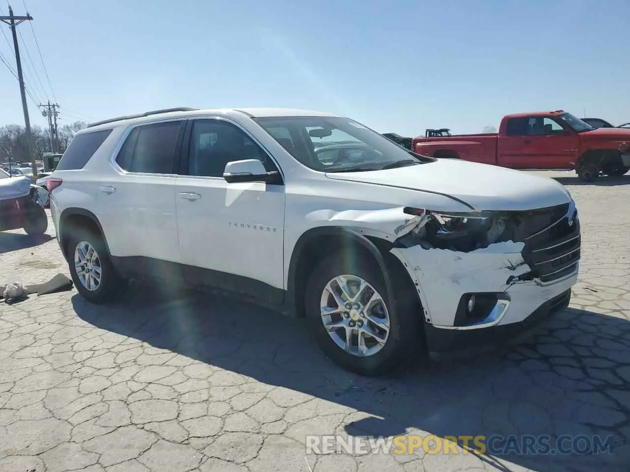 4 Photograph of a damaged car 1GNERGKW6MJ148425 CHEVROLET TRAVERSE 2021