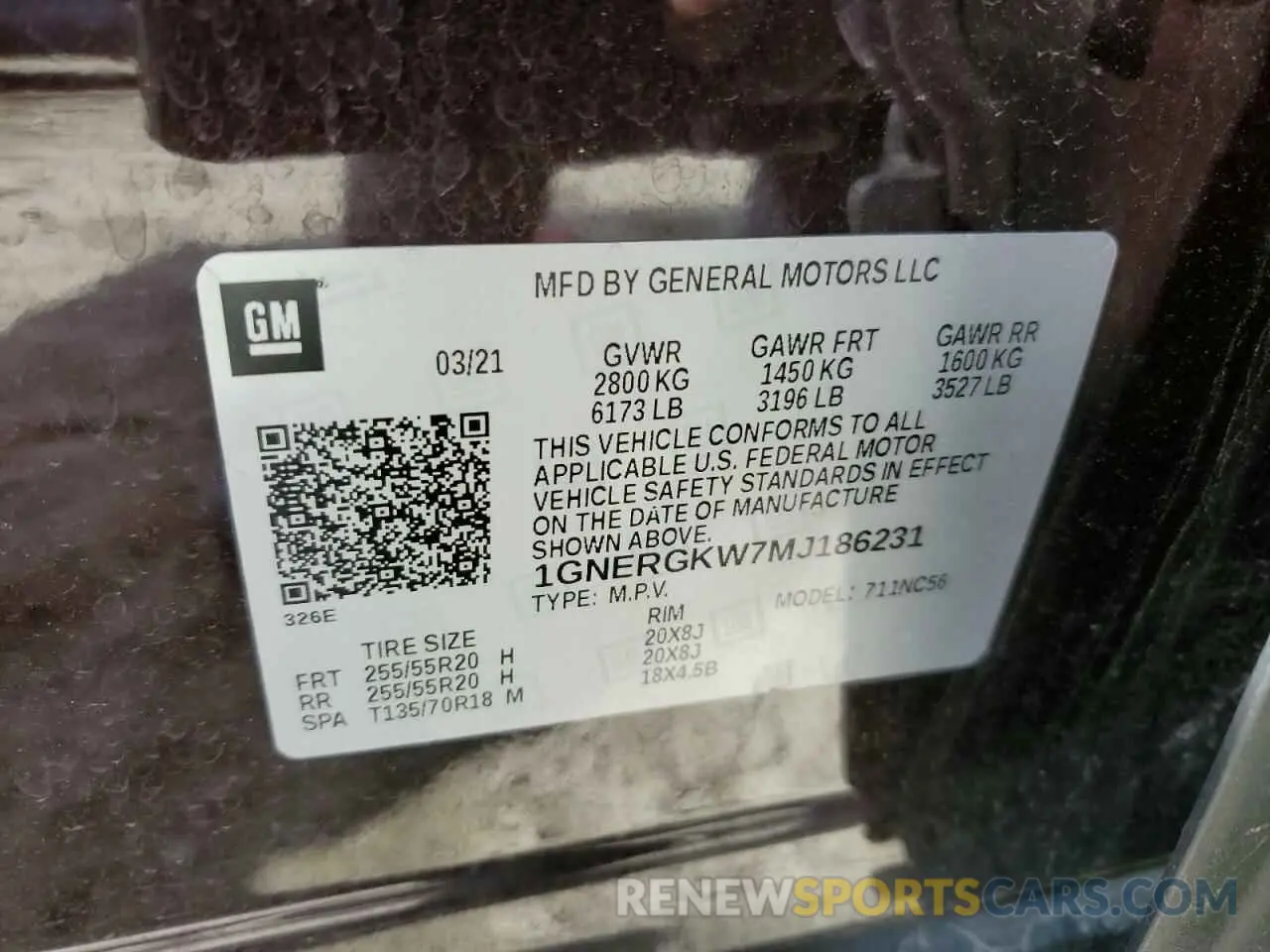 15 Photograph of a damaged car 1GNERGKW7MJ186231 CHEVROLET TRAVERSE 2021