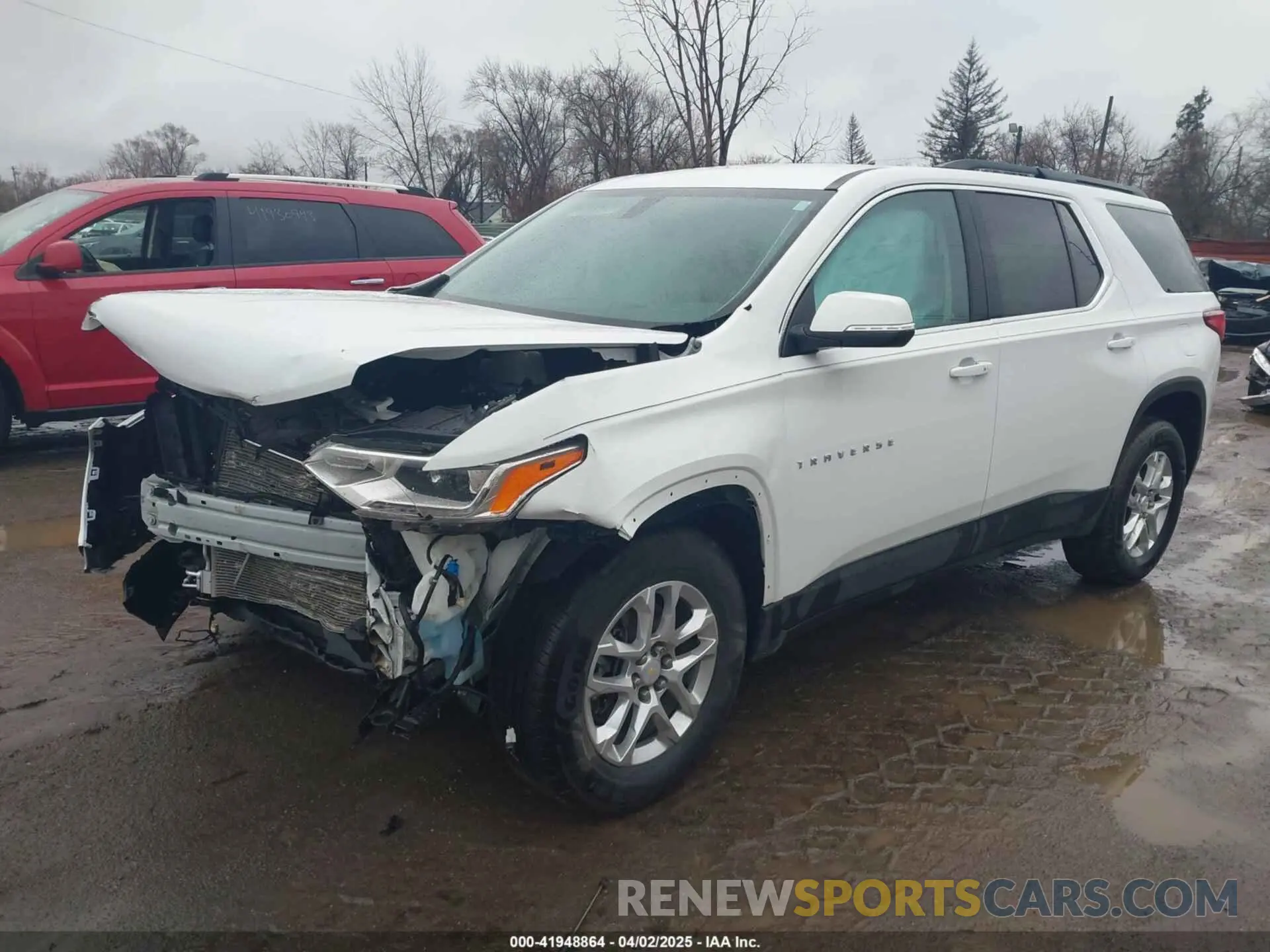 2 Photograph of a damaged car 1GNERGKW8MJ243343 CHEVROLET TRAVERSE 2021