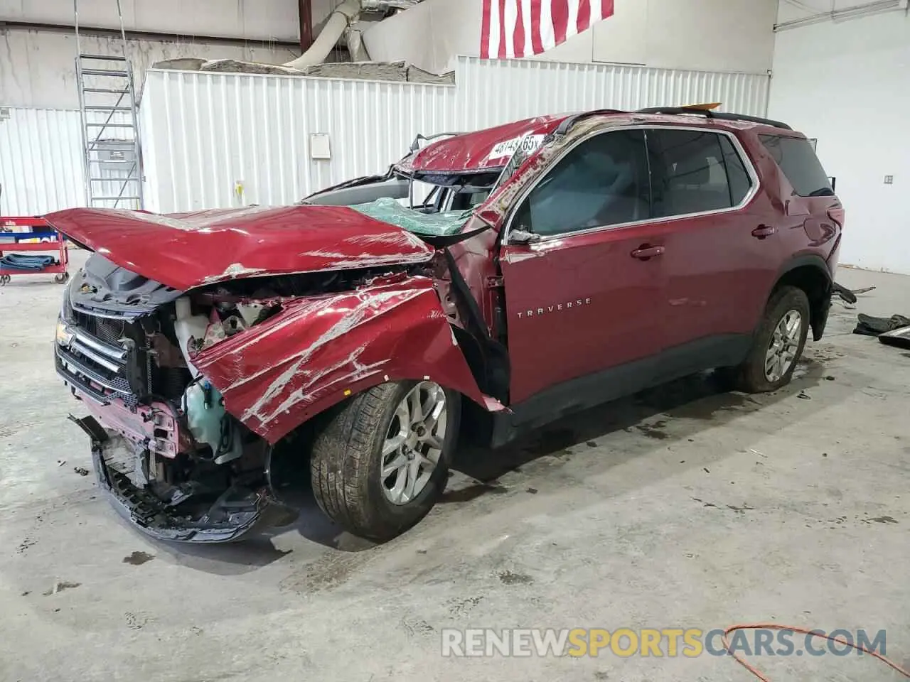 1 Photograph of a damaged car 1GNERGKWXMJ105447 CHEVROLET TRAVERSE 2021