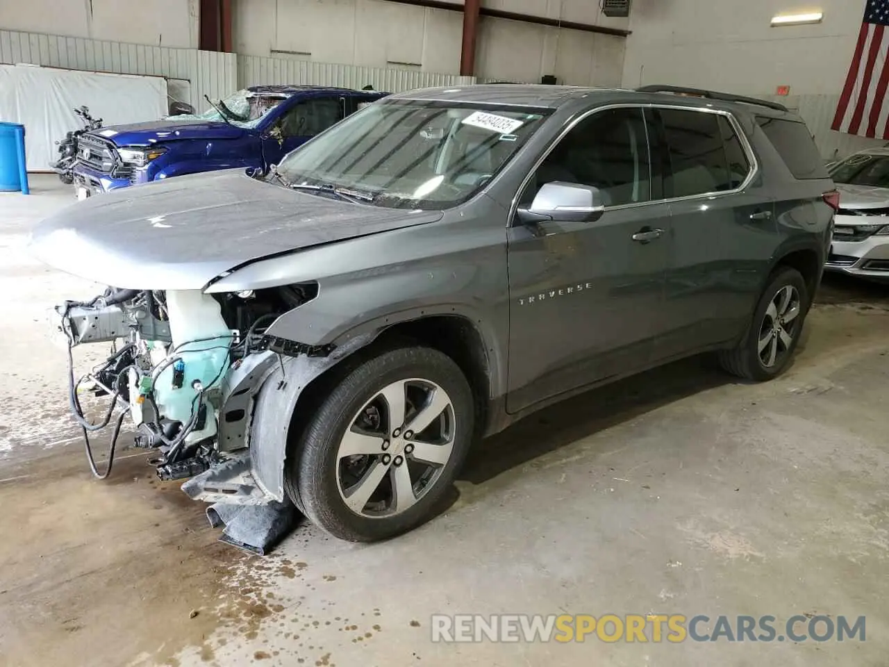 1 Photograph of a damaged car 1GNERHKW0MJ182317 CHEVROLET TRAVERSE 2021