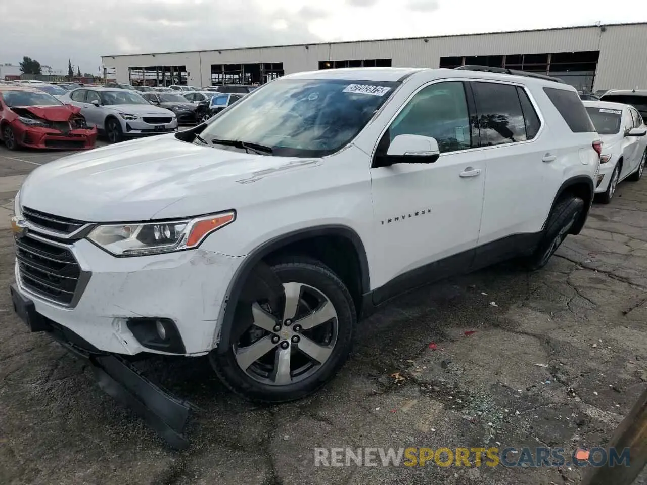 1 Photograph of a damaged car 1GNERHKW0MJ213033 CHEVROLET TRAVERSE 2021