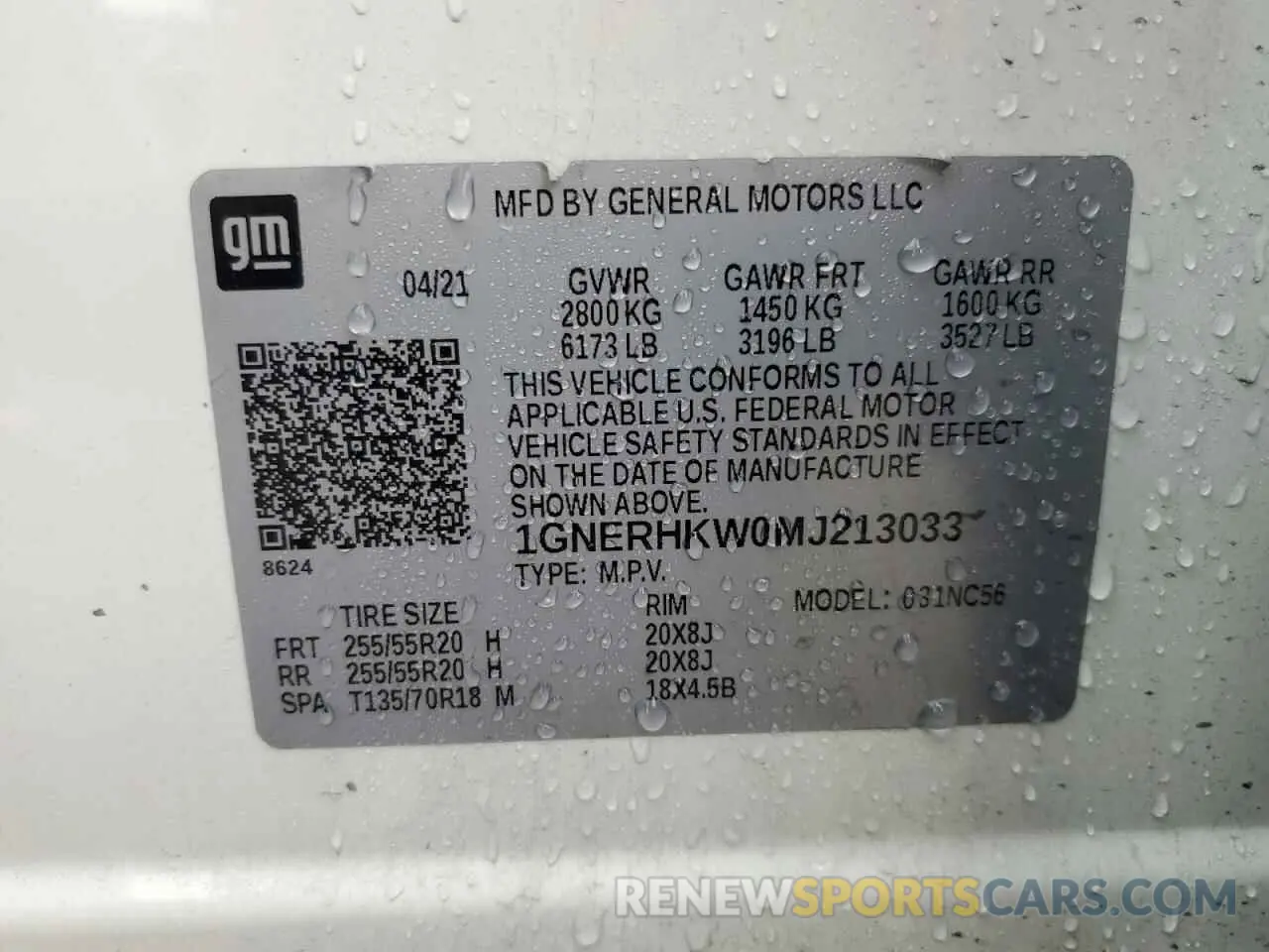 14 Photograph of a damaged car 1GNERHKW0MJ213033 CHEVROLET TRAVERSE 2021
