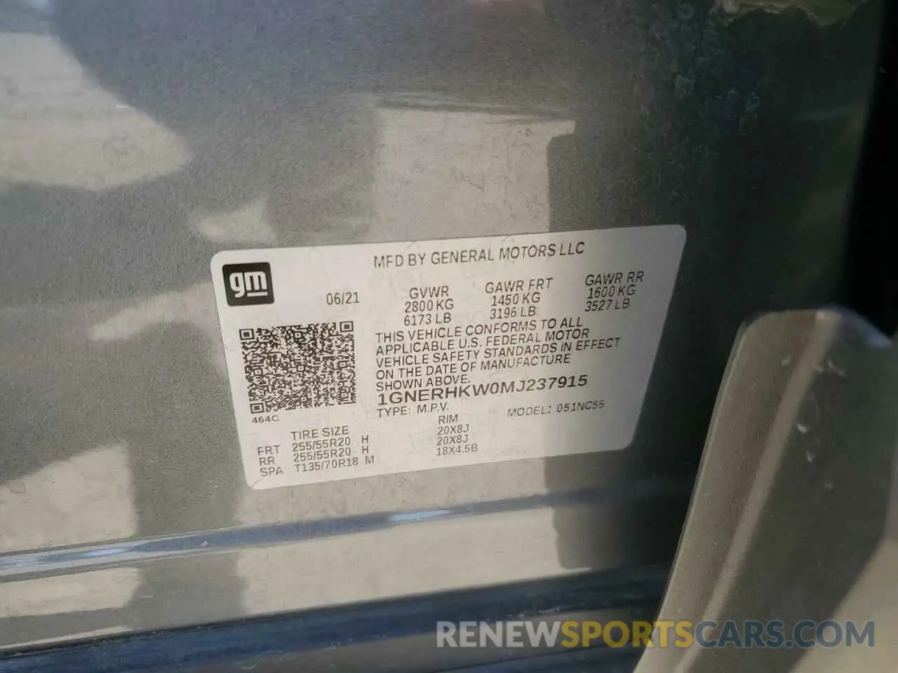 14 Photograph of a damaged car 1GNERHKW0MJ237915 CHEVROLET TRAVERSE 2021