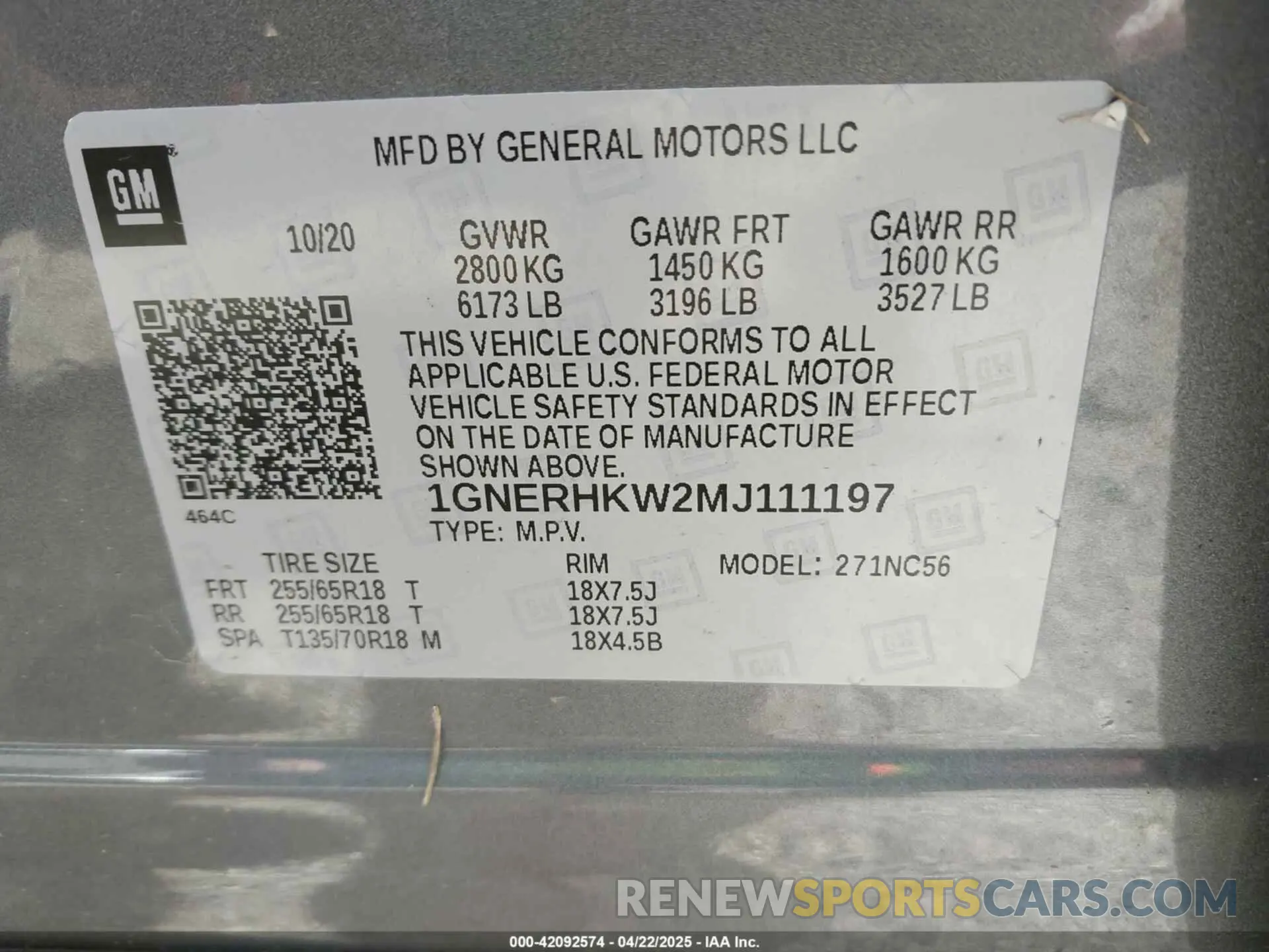 9 Photograph of a damaged car 1GNERHKW2MJ111197 CHEVROLET TRAVERSE 2021