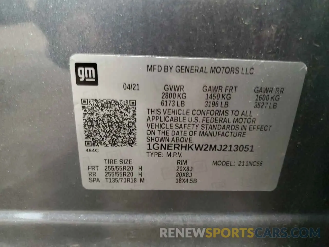 13 Photograph of a damaged car 1GNERHKW2MJ213051 CHEVROLET TRAVERSE 2021