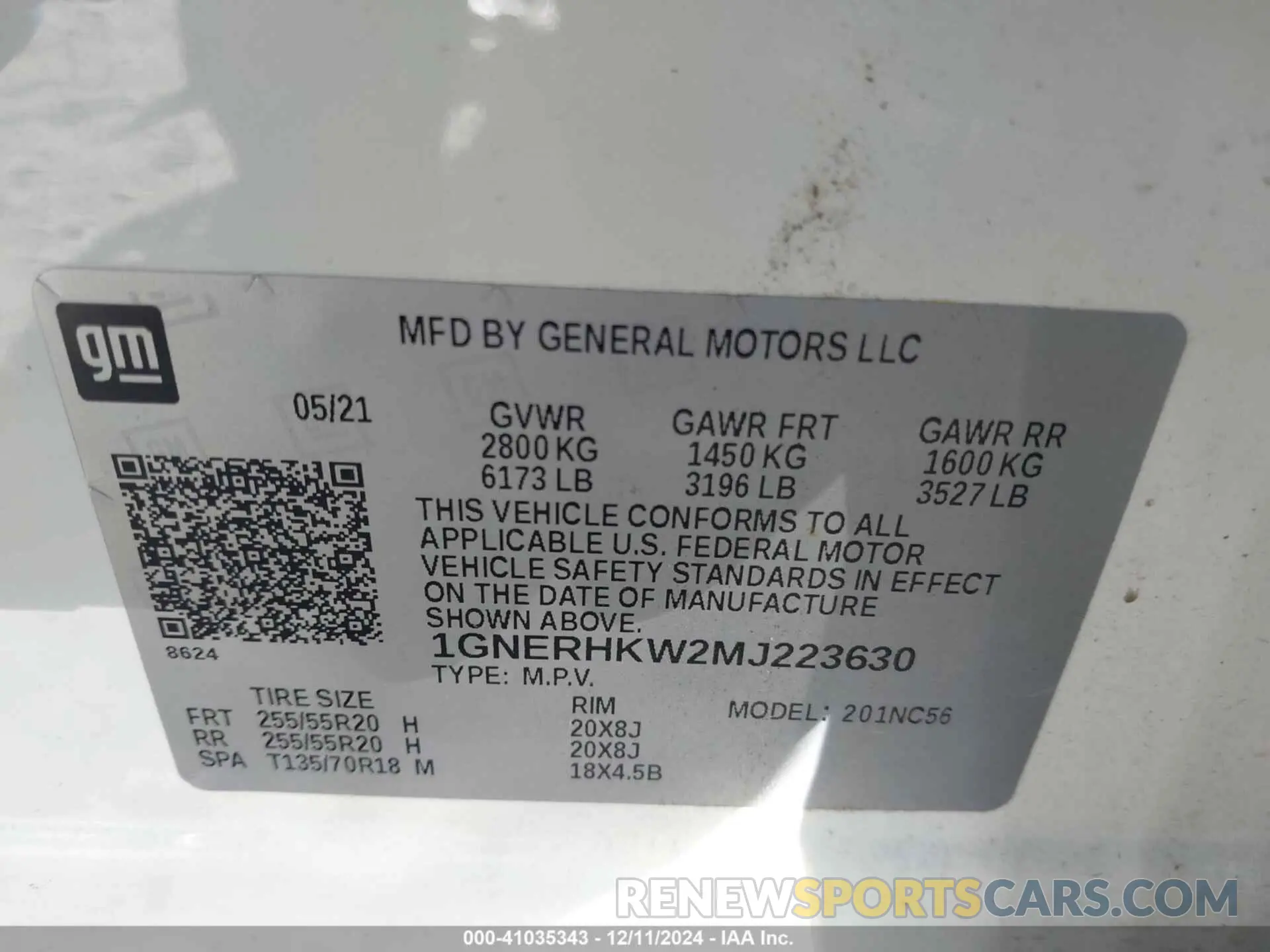 9 Photograph of a damaged car 1GNERHKW2MJ223630 CHEVROLET TRAVERSE 2021