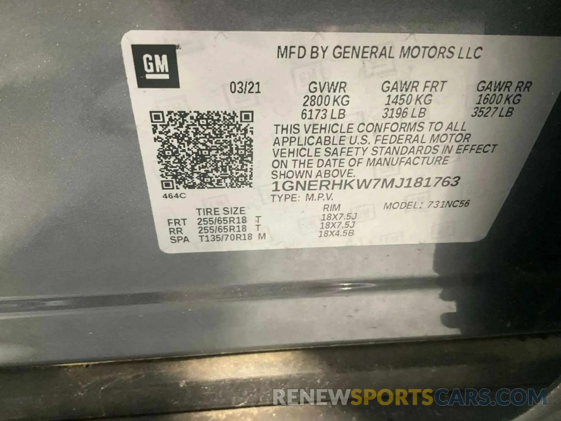 12 Photograph of a damaged car 1GNERHKW7MJ181763 CHEVROLET TRAVERSE 2021