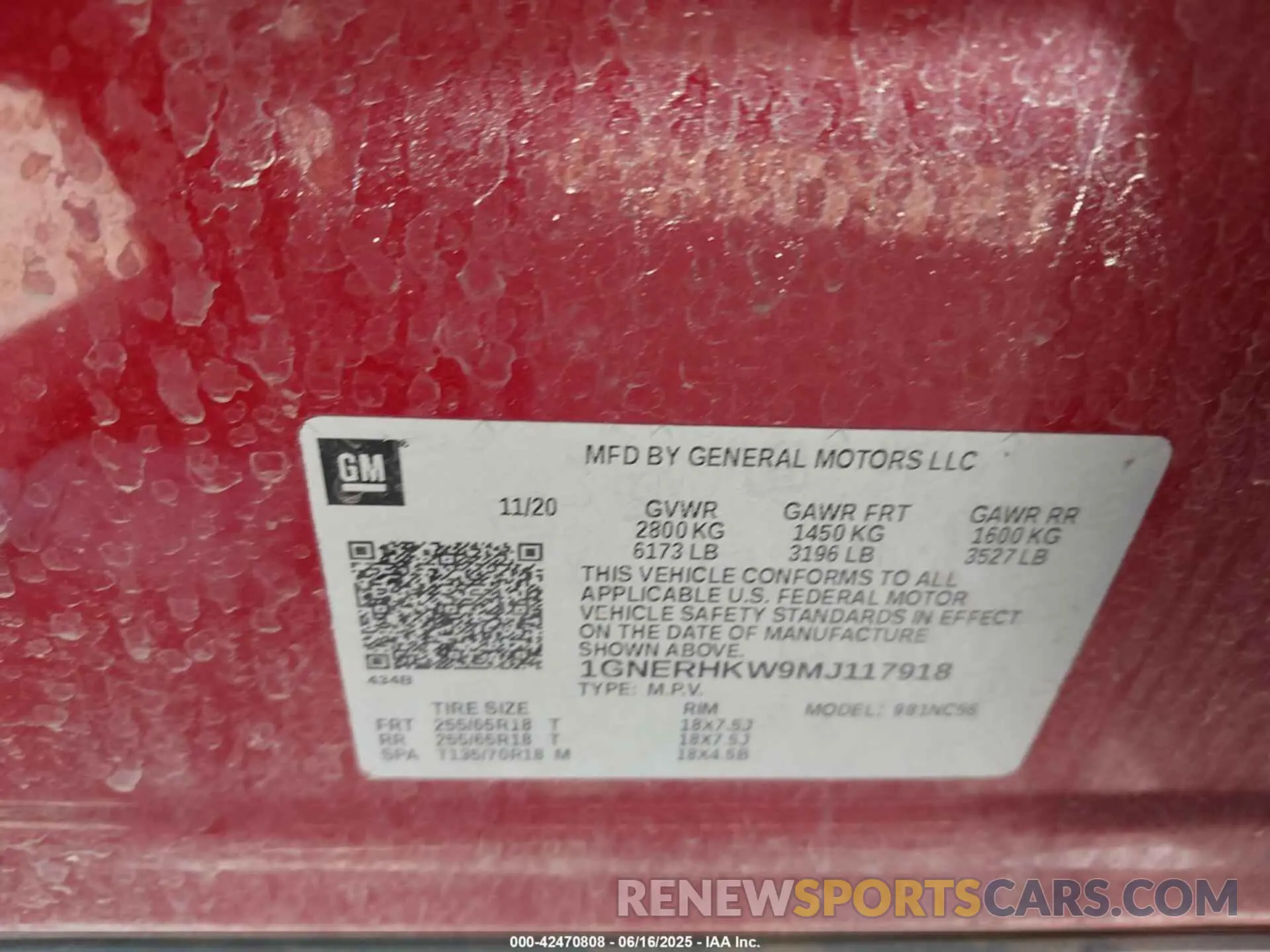 9 Photograph of a damaged car 1GNERHKW9MJ117918 CHEVROLET TRAVERSE 2021