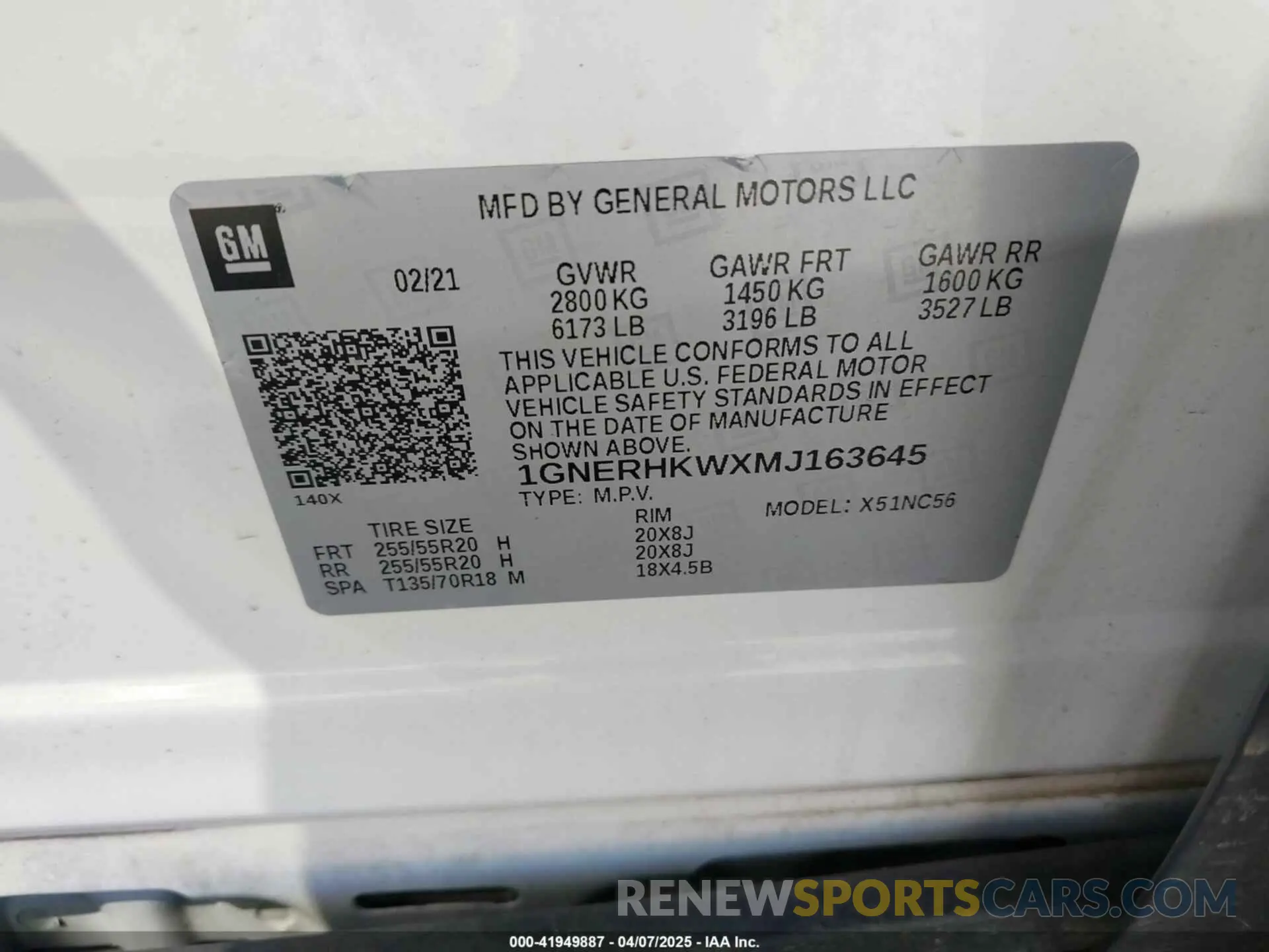9 Photograph of a damaged car 1GNERHKWXMJ163645 CHEVROLET TRAVERSE 2021