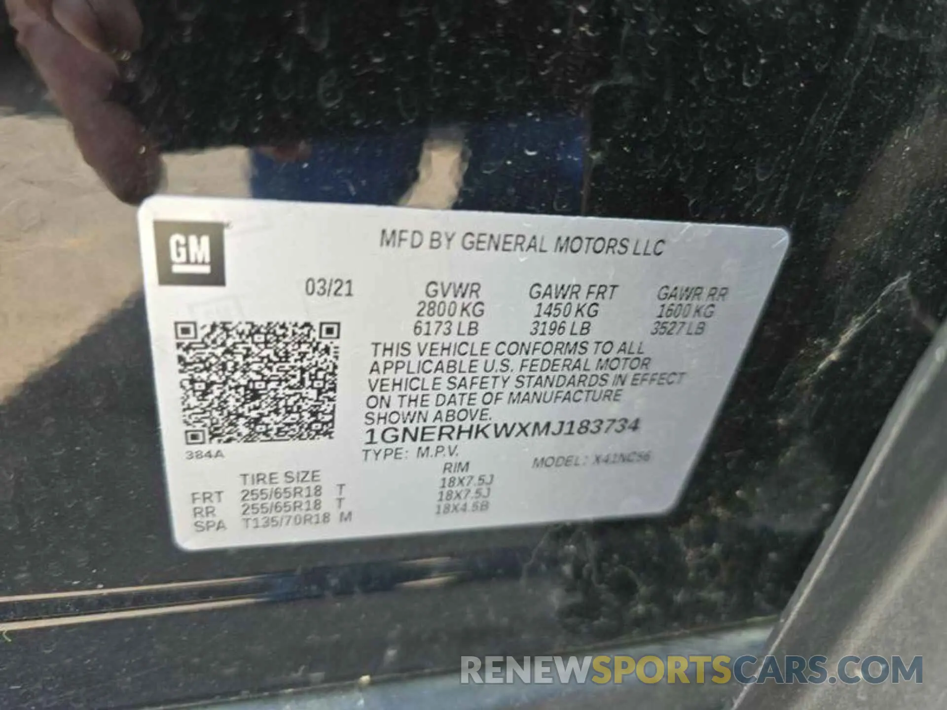 19 Photograph of a damaged car 1GNERHKWXMJ183734 CHEVROLET TRAVERSE 2021