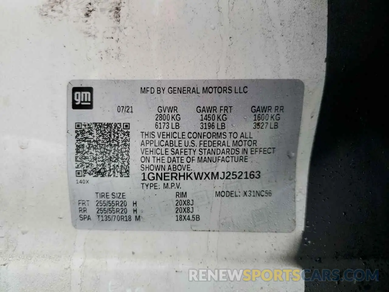 15 Photograph of a damaged car 1GNERHKWXMJ252163 CHEVROLET TRAVERSE 2021