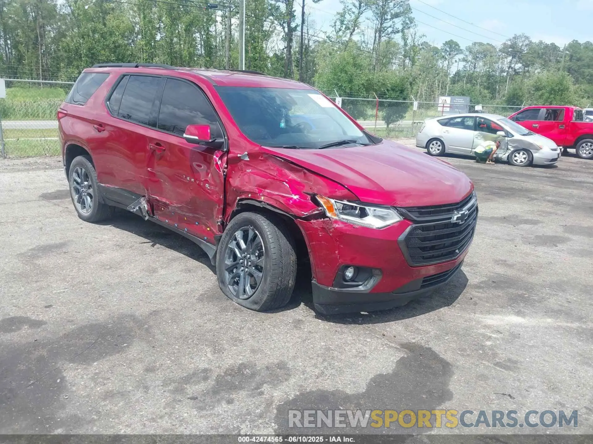 1 Photograph of a damaged car 1GNERJKW6MJ231477 CHEVROLET TRAVERSE 2021