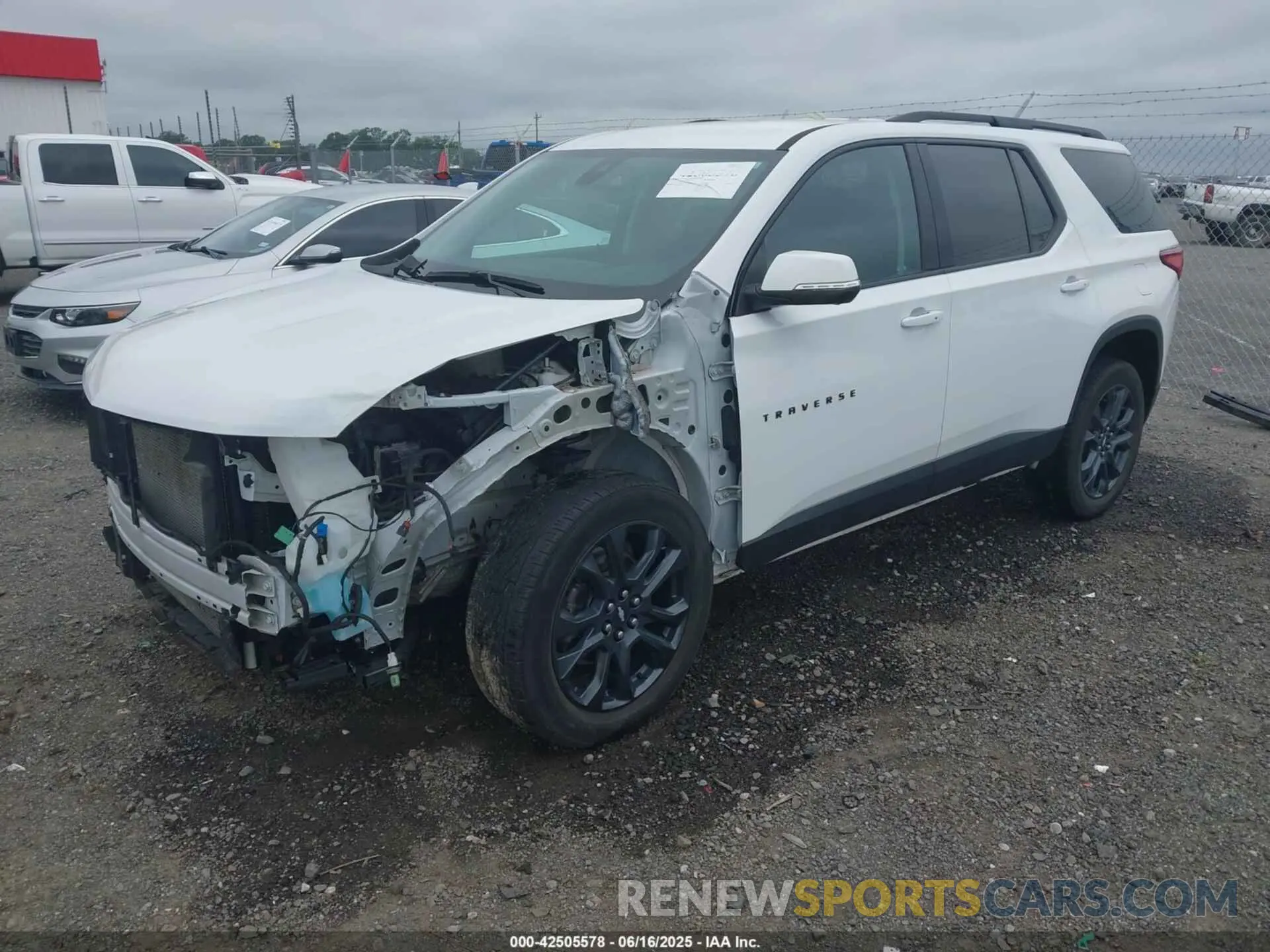 2 Photograph of a damaged car 1GNERJKW9MJ233563 CHEVROLET TRAVERSE 2021