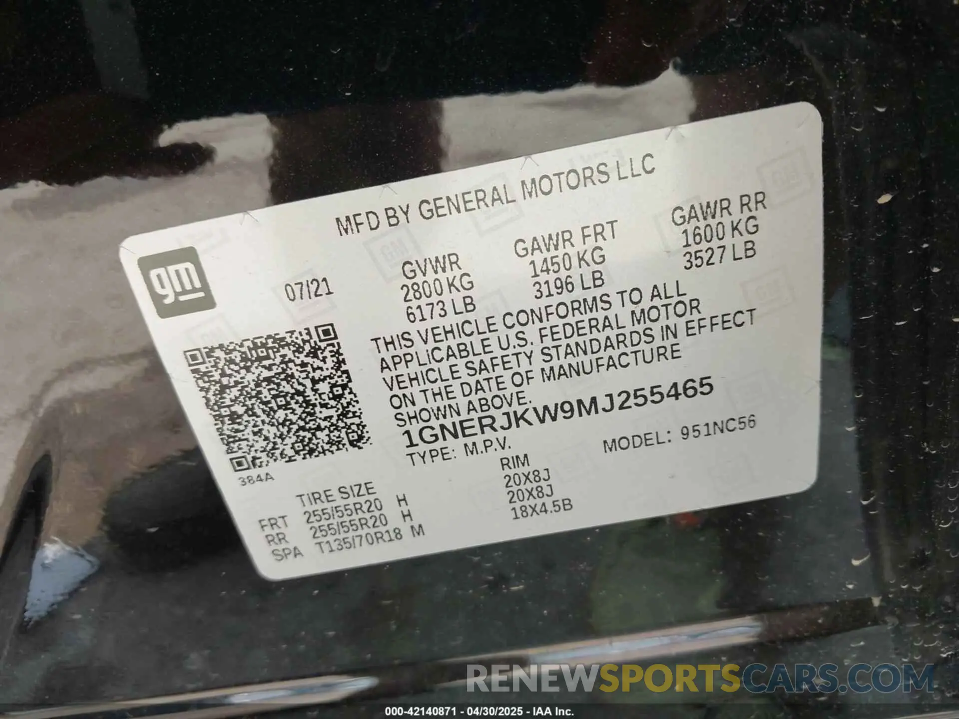 9 Photograph of a damaged car 1GNERJKW9MJ255465 CHEVROLET TRAVERSE 2021