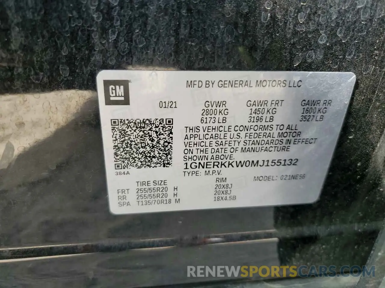15 Photograph of a damaged car 1GNERKKW0MJ155132 CHEVROLET TRAVERSE 2021