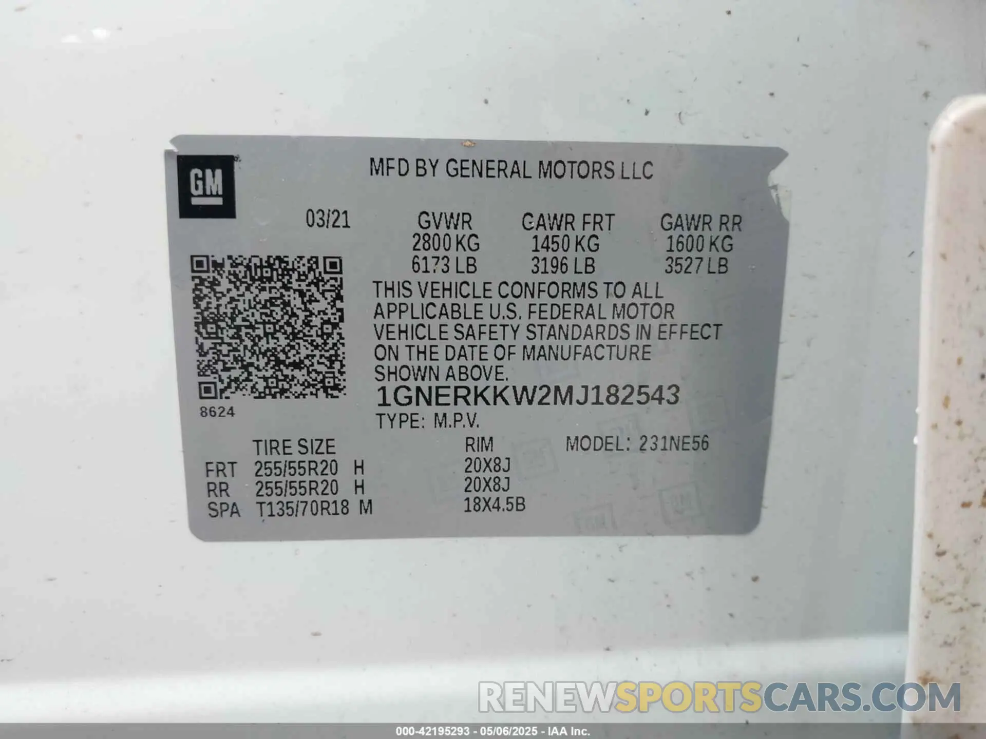 9 Photograph of a damaged car 1GNERKKW2MJ182543 CHEVROLET TRAVERSE 2021